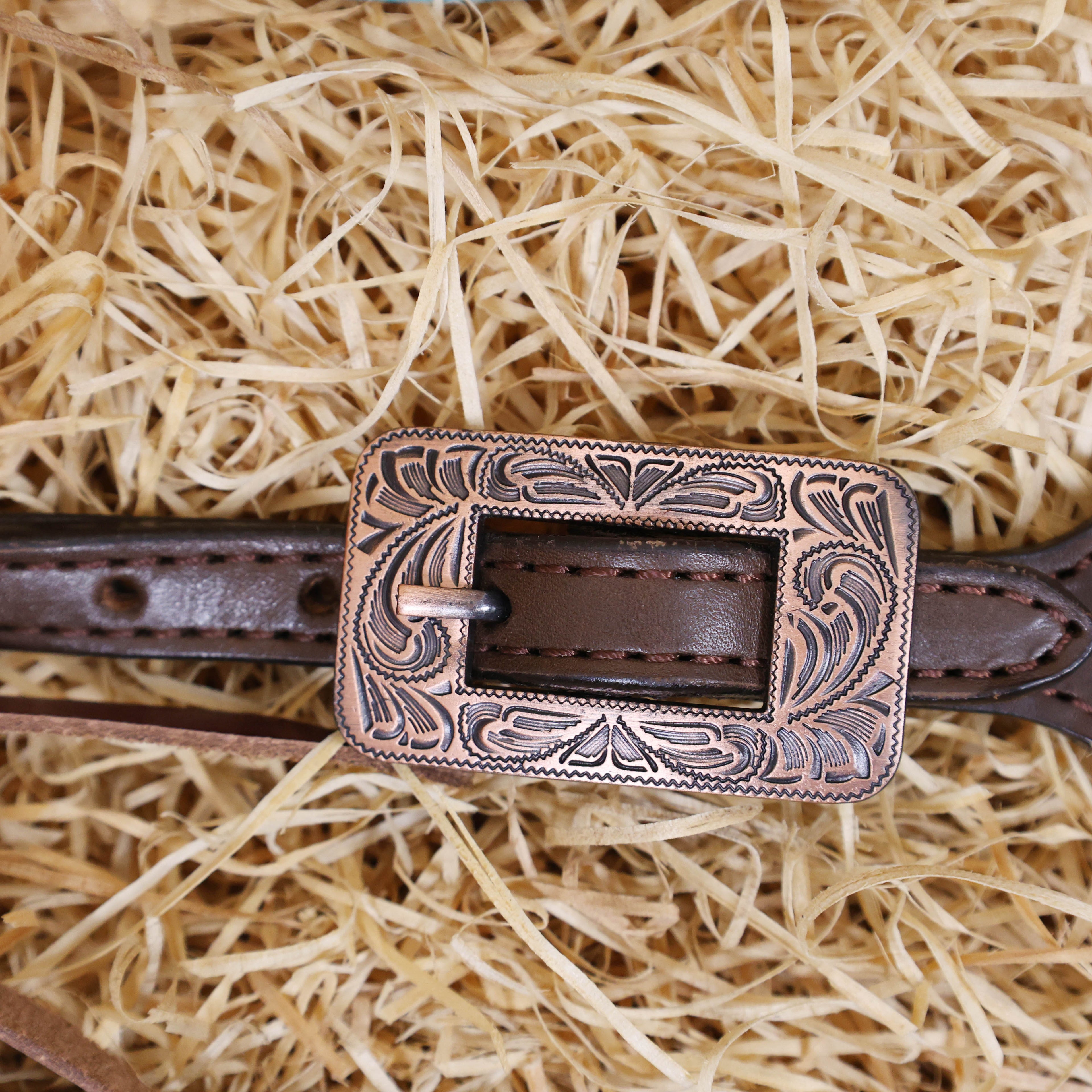 MOUSM Argentina Cow Leather Bridle & Breast Collar Set – Western Horse Tack with Natural Salt Paper, Cowhide & String Concho