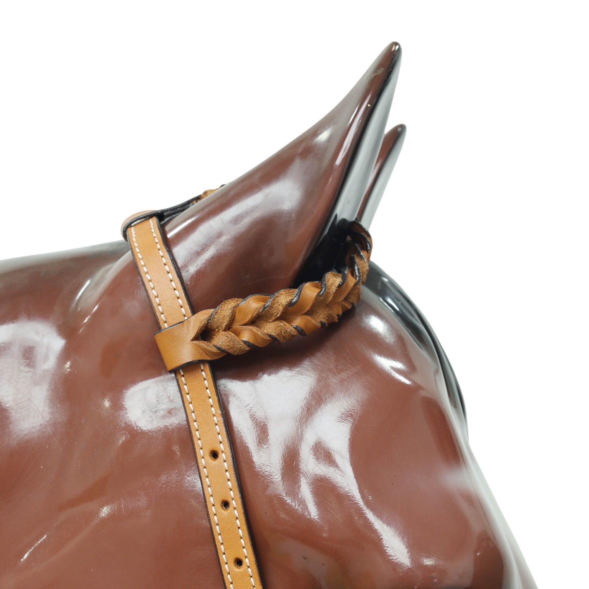MOUSM Western Headstall and Breast Collar Set – Handcrafted from Genuine Argentina Cow Leather with Braided One-Ear Headstall & Cheek Piece, Stainless Steel Rings Breast Collar, Leather Strings & Congress Conchos