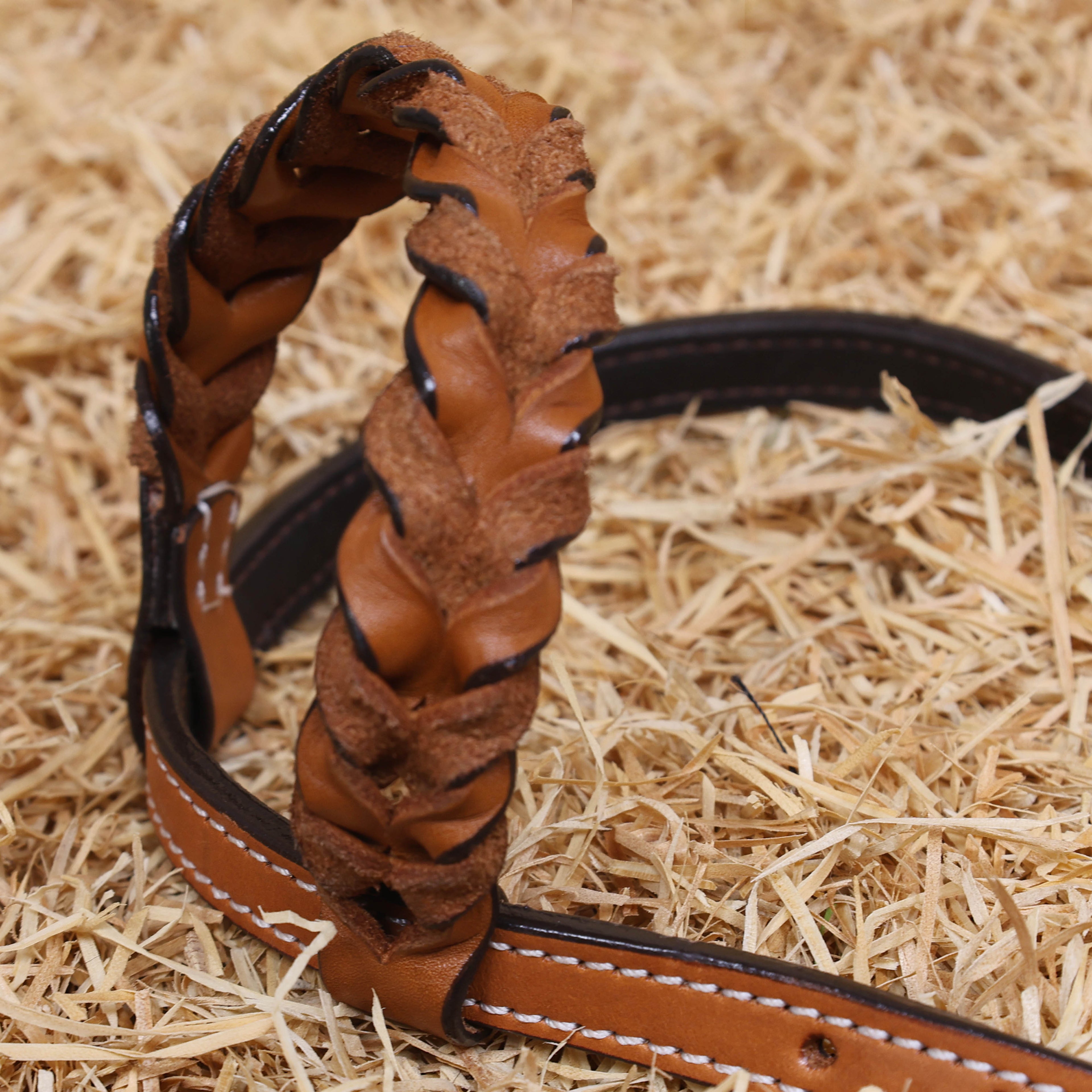 MOUSM Western Headstall and Breast Collar Set – Handcrafted from Genuine Argentina Cow Leather with Braided One-Ear Headstall & Cheek Piece, Stainless Steel Rings Breast Collar, Leather Strings & Congress Conchos