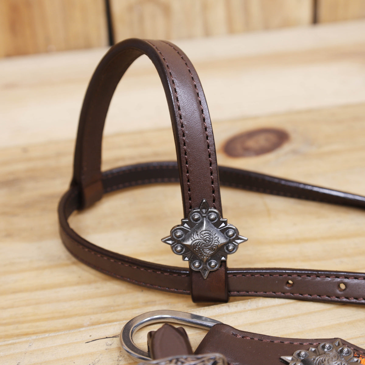 Western Leather Headstall and Breast Collar Set, Orange Steer Embossed Tack