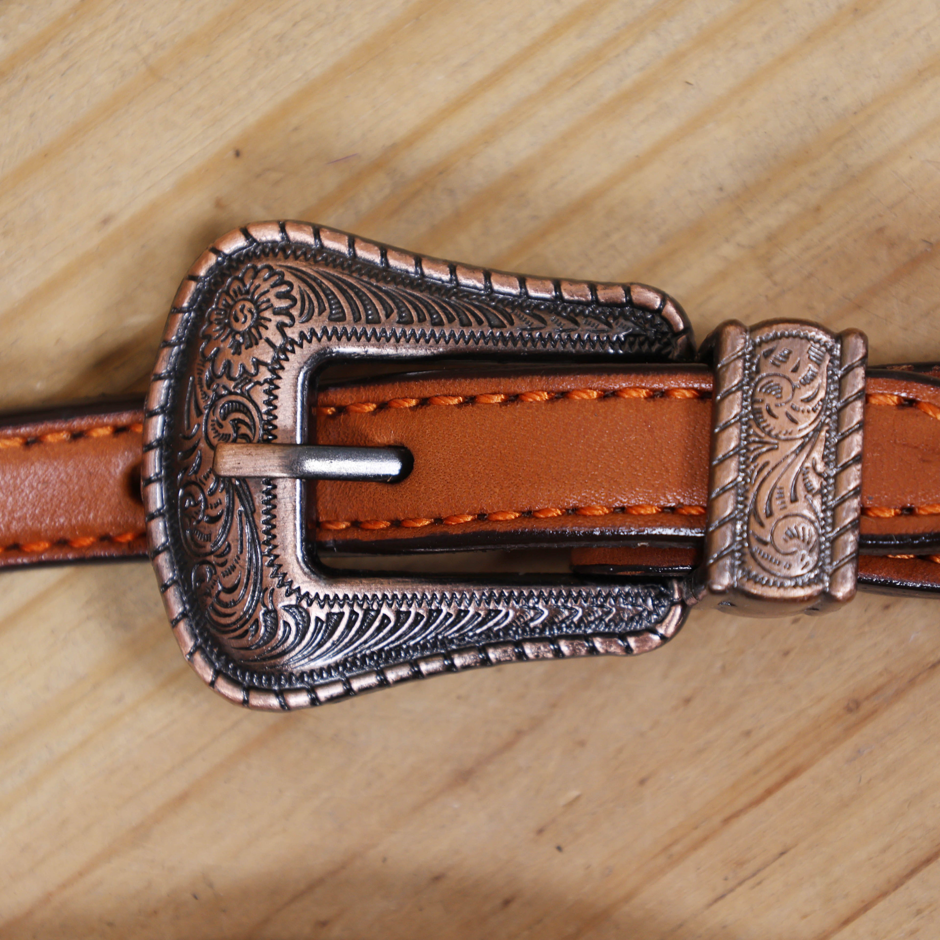 Western Leather Headstall & Breast Collar Set – Antique Copper Feather Embossed Leather