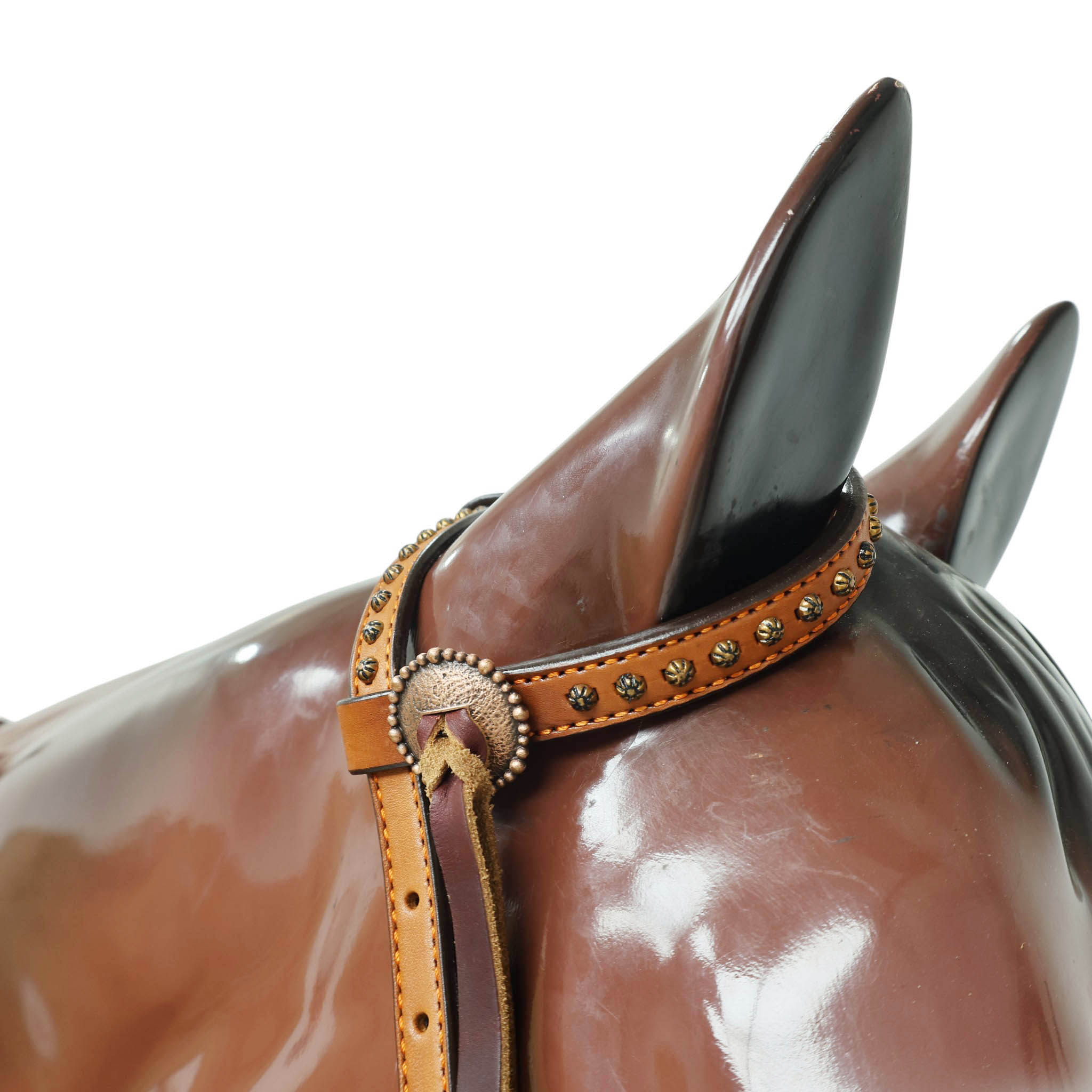 Western Leather Headstall & Breast Collar Set – Antique Copper Feather Embossed Leather