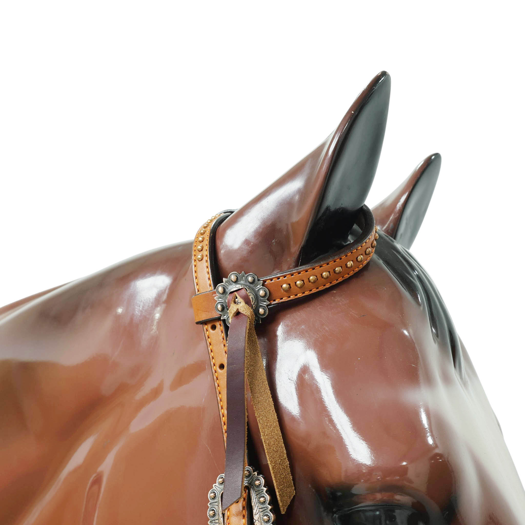 Western Leather Headstall & Breast Collar Tack Set – Brown Leaf & Flower Embossed Leather