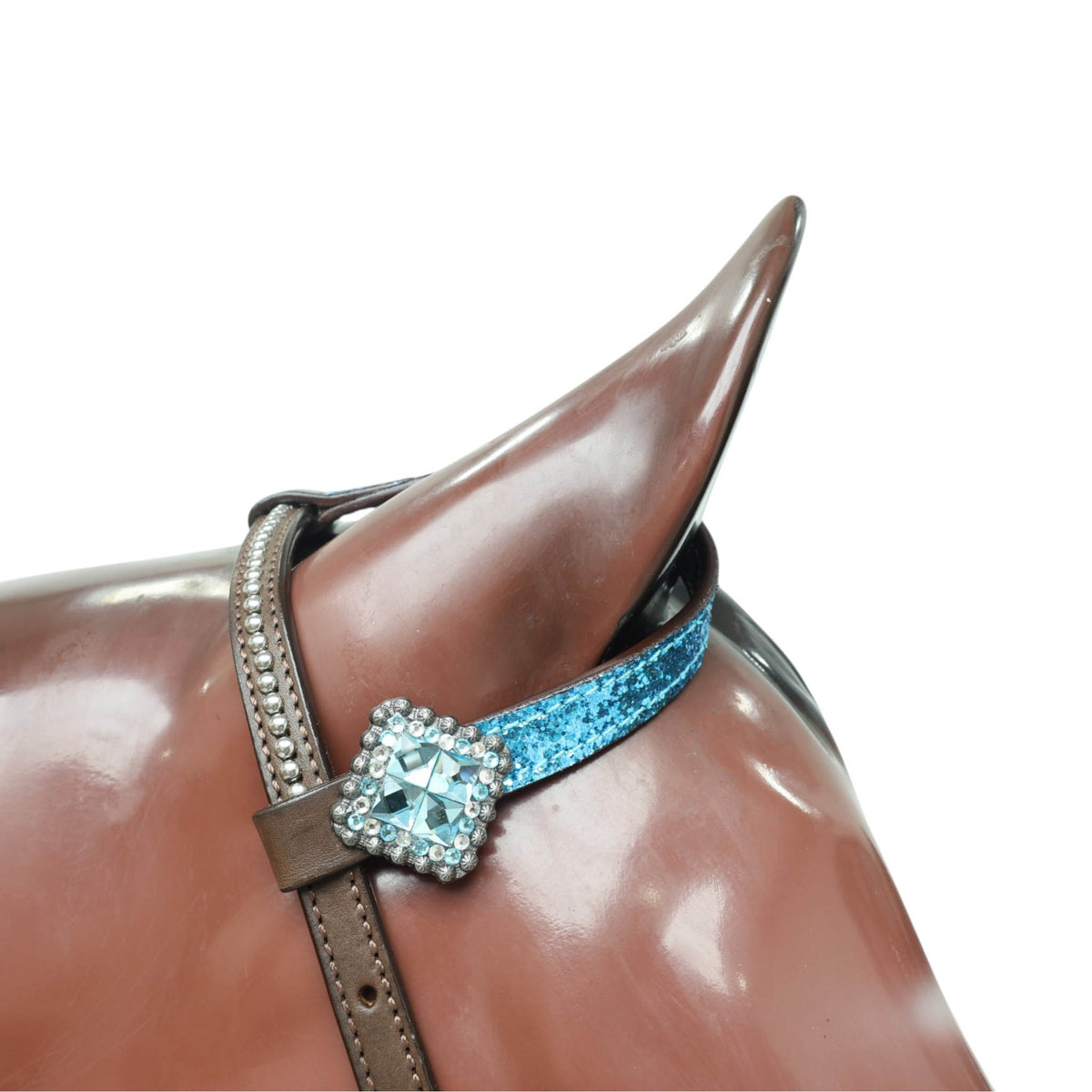 Teal Glitter Western Horse Tack Set with Bling Conchos