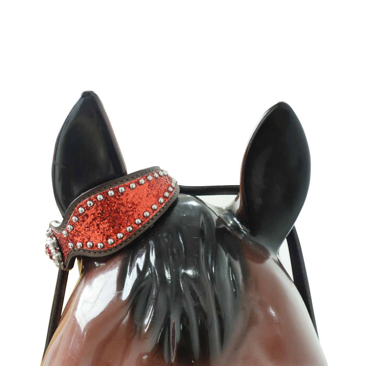 Red Glitter with Bling Rhinestone Conchos Horse Tack Set