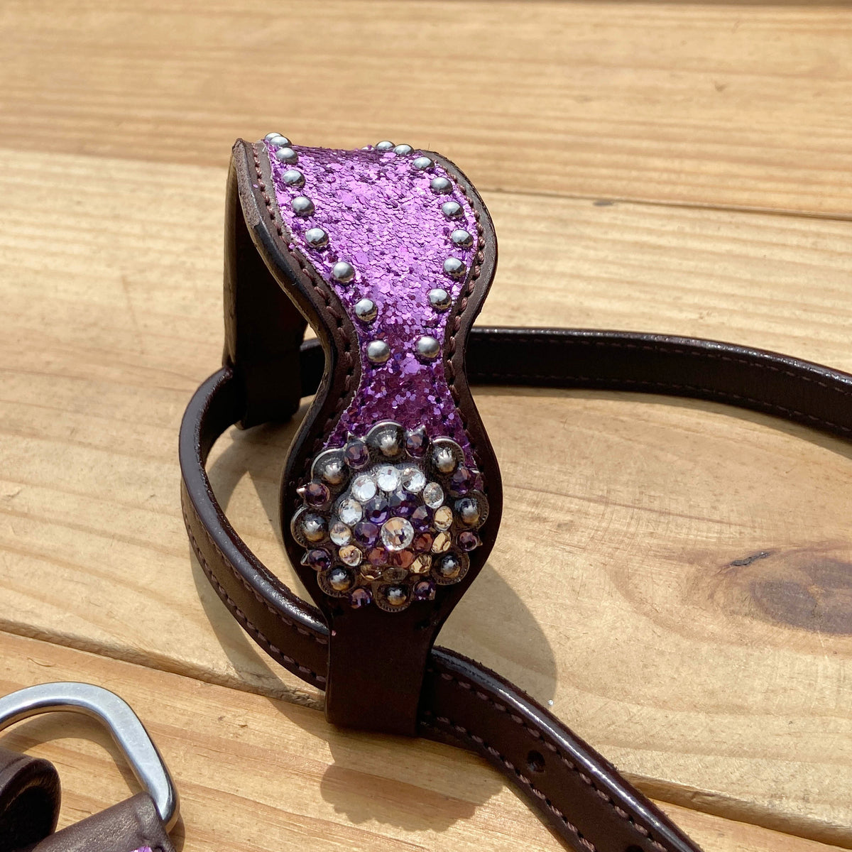 Light Purple Glitter Headstall and Breast Collar Tack Set