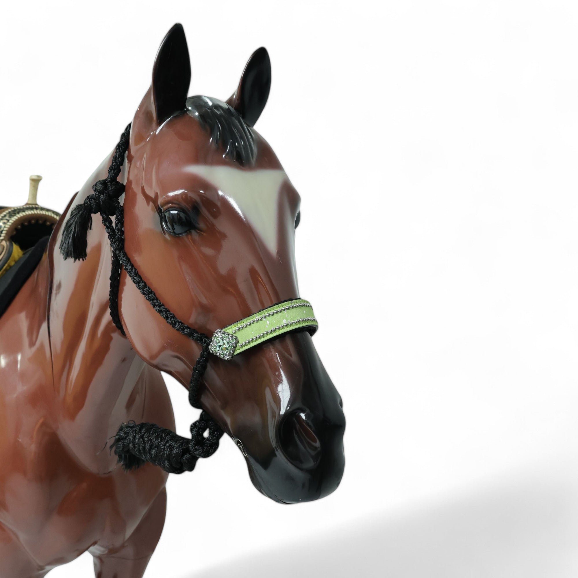 MOUSM Nylon Mule Halter for Horse with Leather Noseband – 7.5&