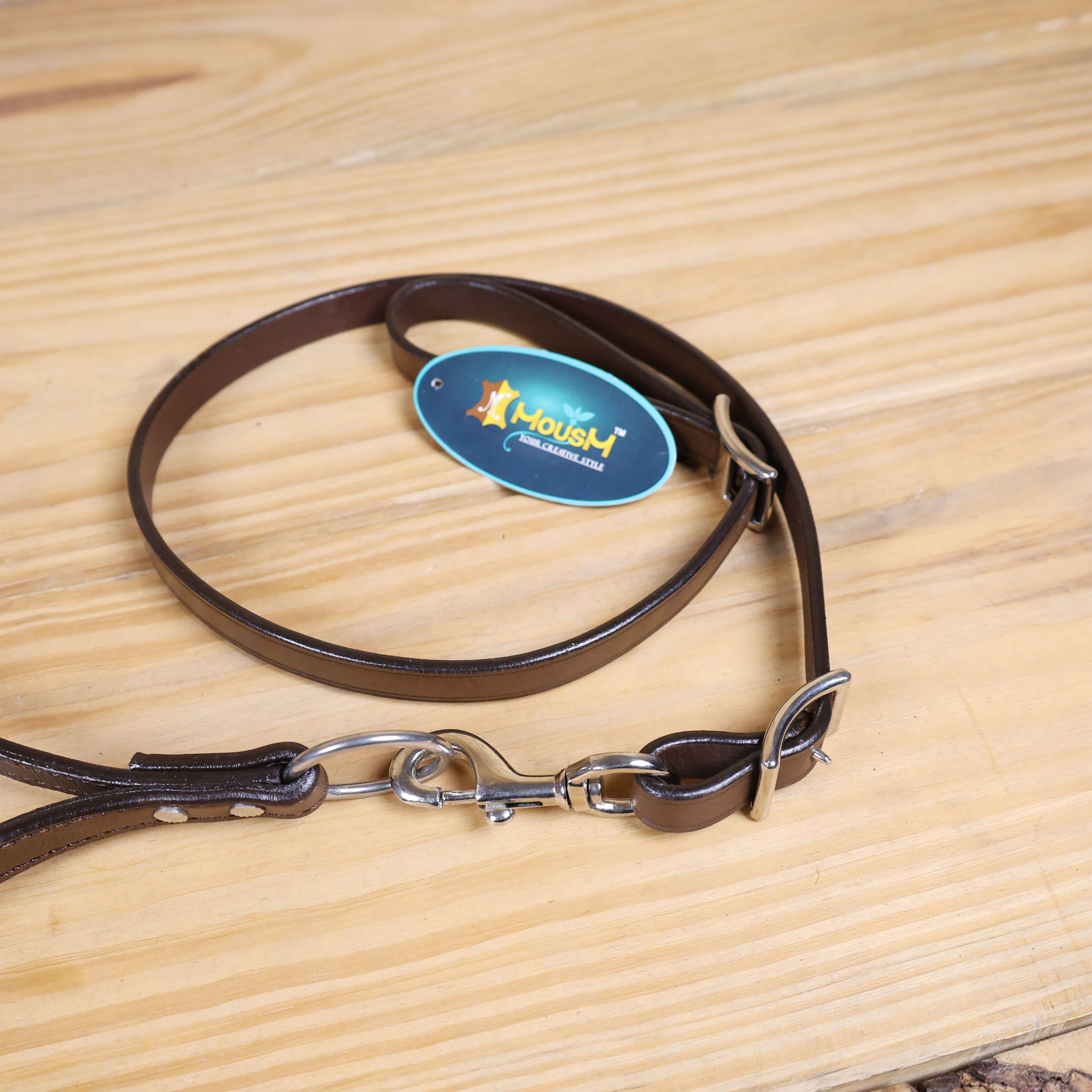 MOUSM Genuine Cow Hide Leather Tie Down Noseband with Leather Strap for Horse - Decorated with Red Metallic Acid Wash Natural Hair On Cowhide and Rhinestone Conchos, 1 Meter Strap Length and 6/8" Inches width.