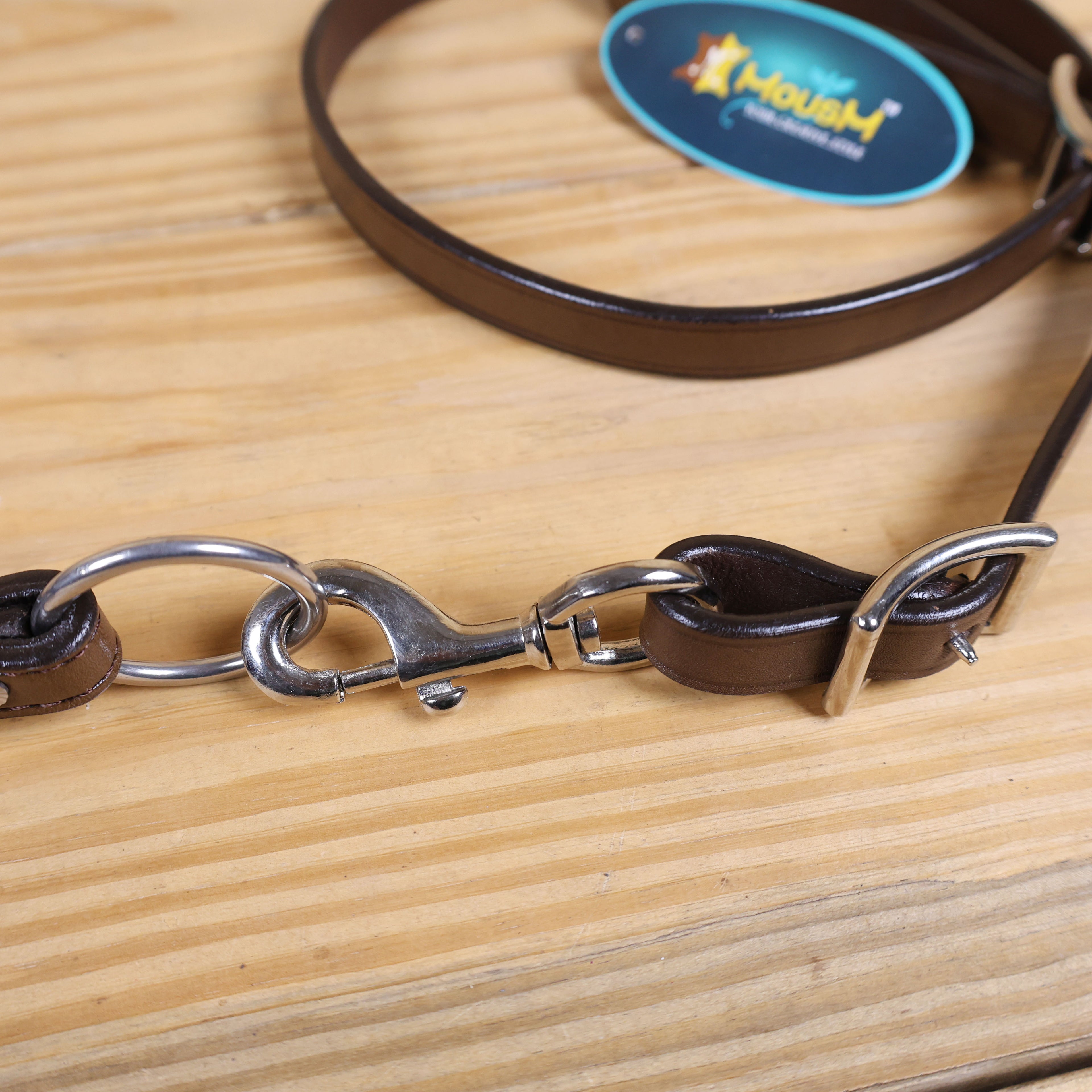 MOUSM Genuine Cow Hide Leather Tie Down Noseband with Leather Strap for Horse - Decorated with Pink Metallic Acid Wash Natural Hair On Cowhide and Rhinestone Conchos, 1 Meter Strap Length and 6/8" Inches width.