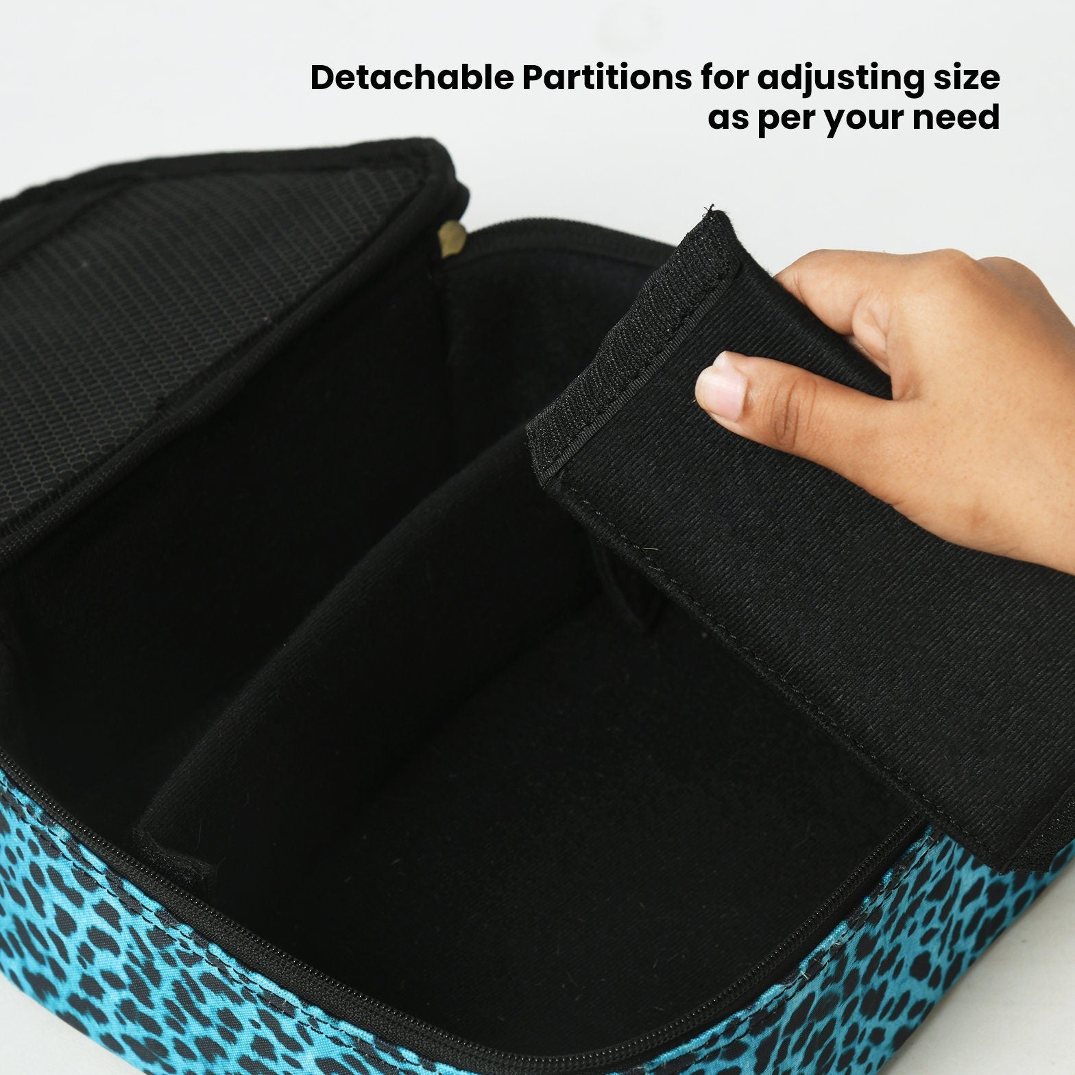 Mousm Hand crafted Makeup Bag, Jewelry Travel Case, Nylon fabric leopard Print Makeup Box, Purse Jewelry Holder, Jewelry Travel Case