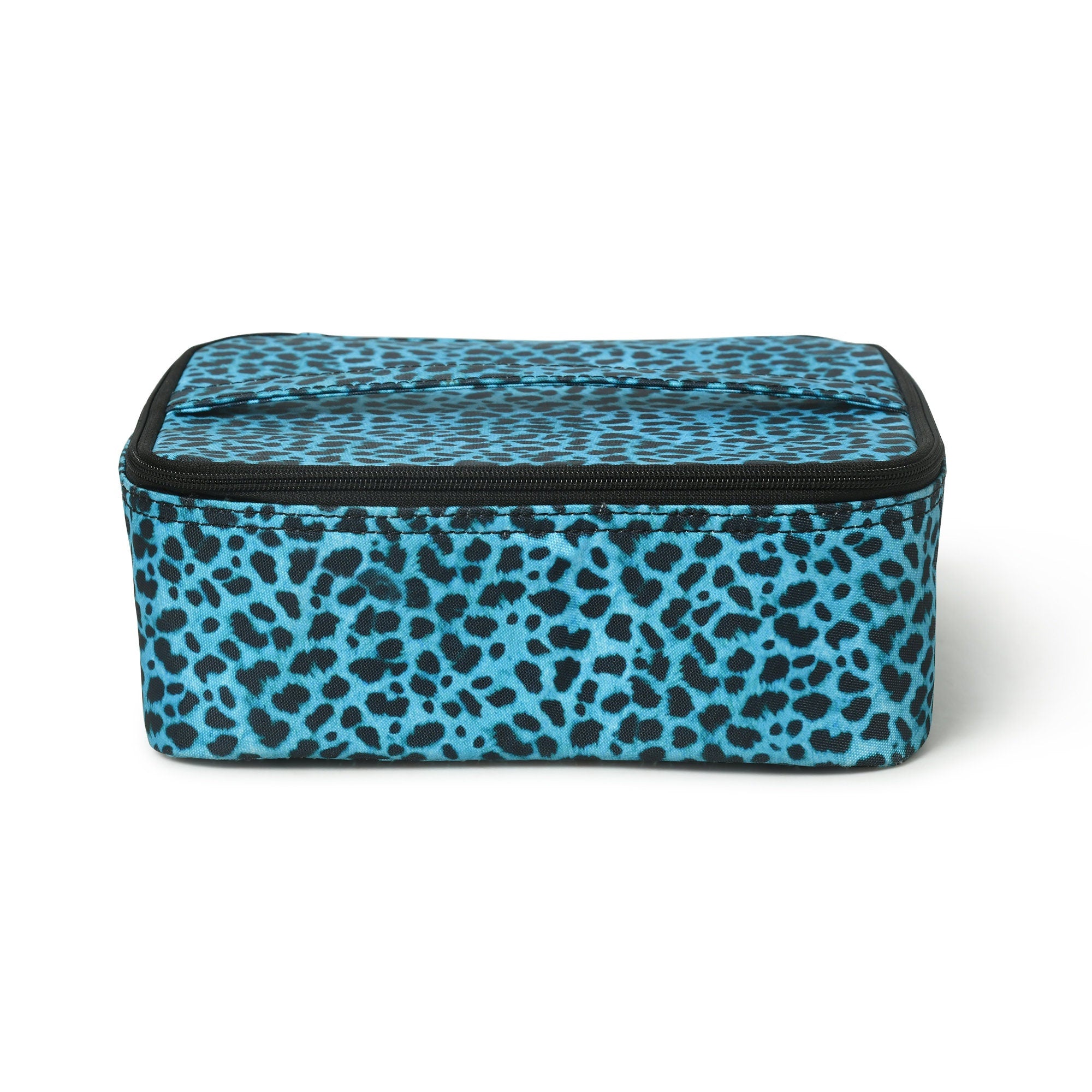 Mousm Hand crafted Makeup Bag, Jewelry Travel Case, Nylon fabric leopard Print Makeup Box, Purse Jewelry Holder, Jewelry Travel Case