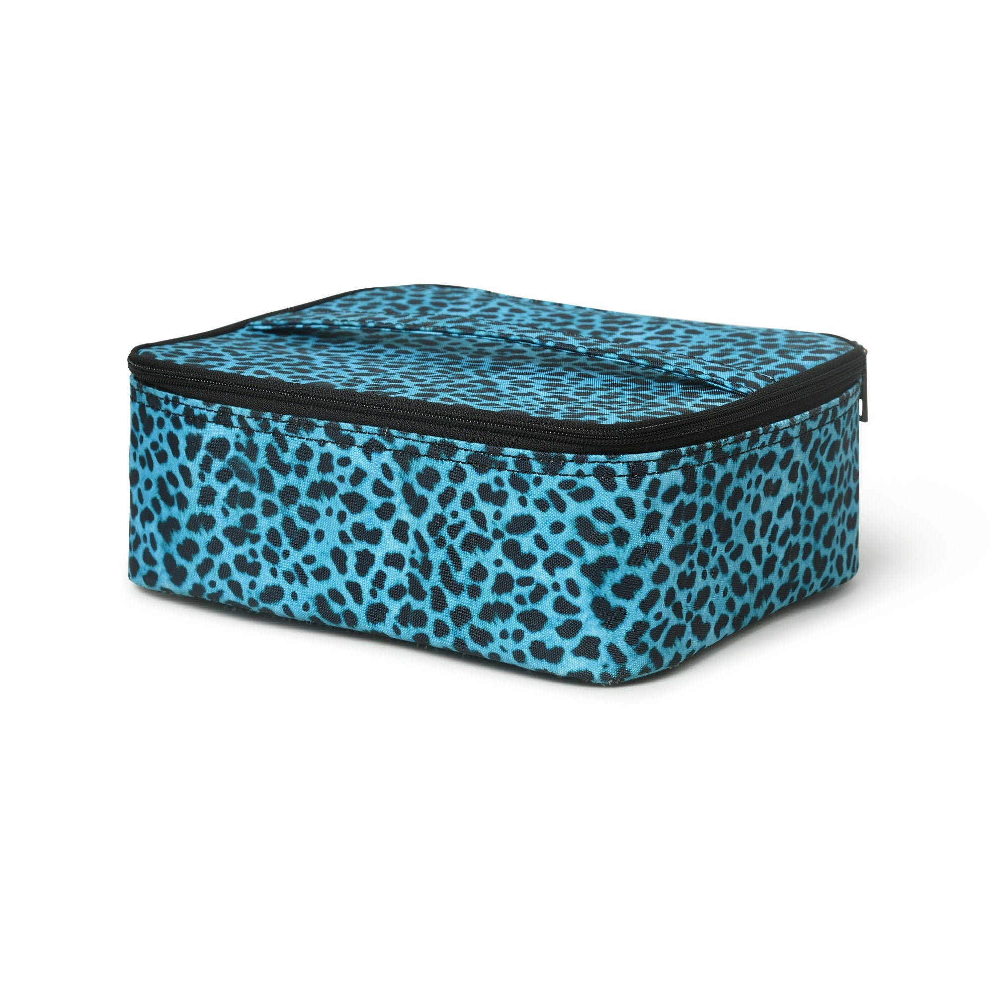 Mousm Hand crafted Makeup Bag, Jewelry Travel Case, Nylon fabric leopard Print Makeup Box, Purse Jewelry Holder, Jewelry Travel Case