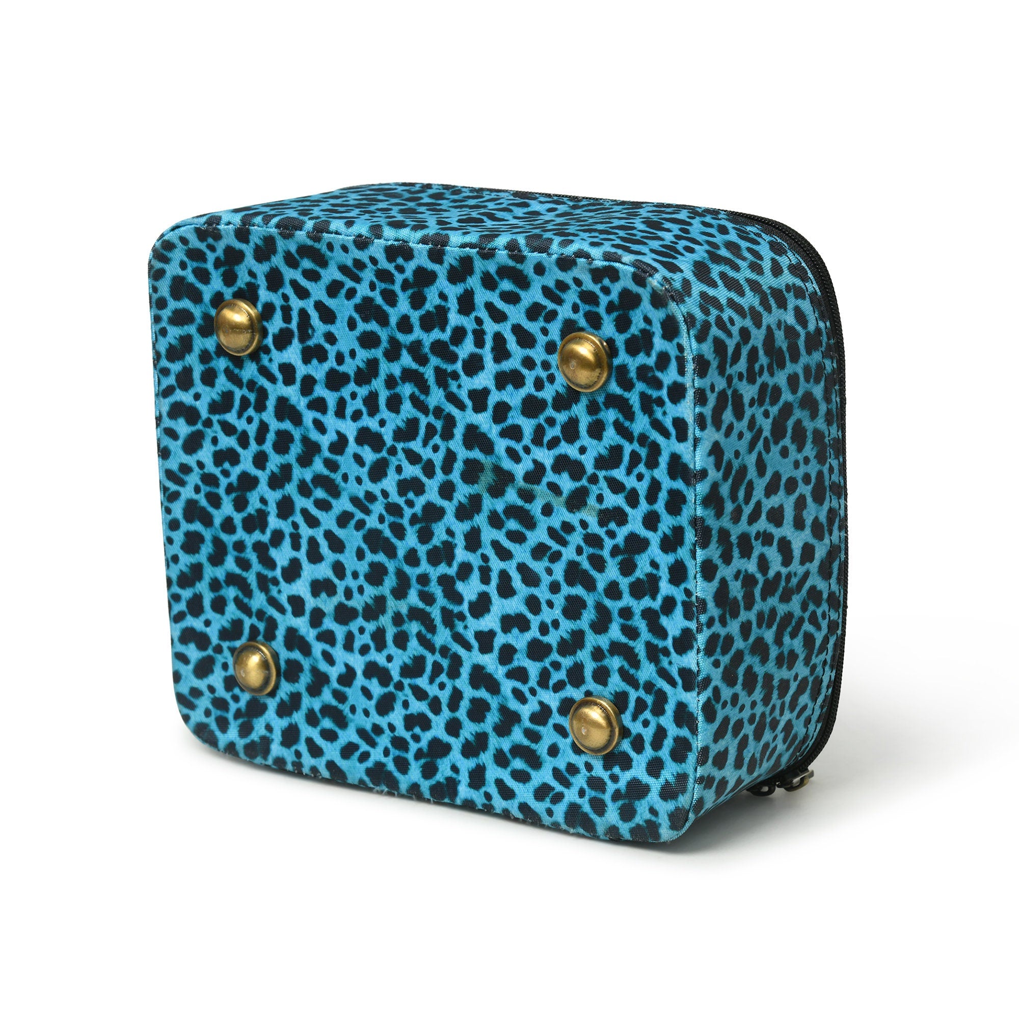 Mousm Hand crafted Makeup Bag, Jewelry Travel Case, Nylon fabric leopard Print Makeup Box, Purse Jewelry Holder, Jewelry Travel Case