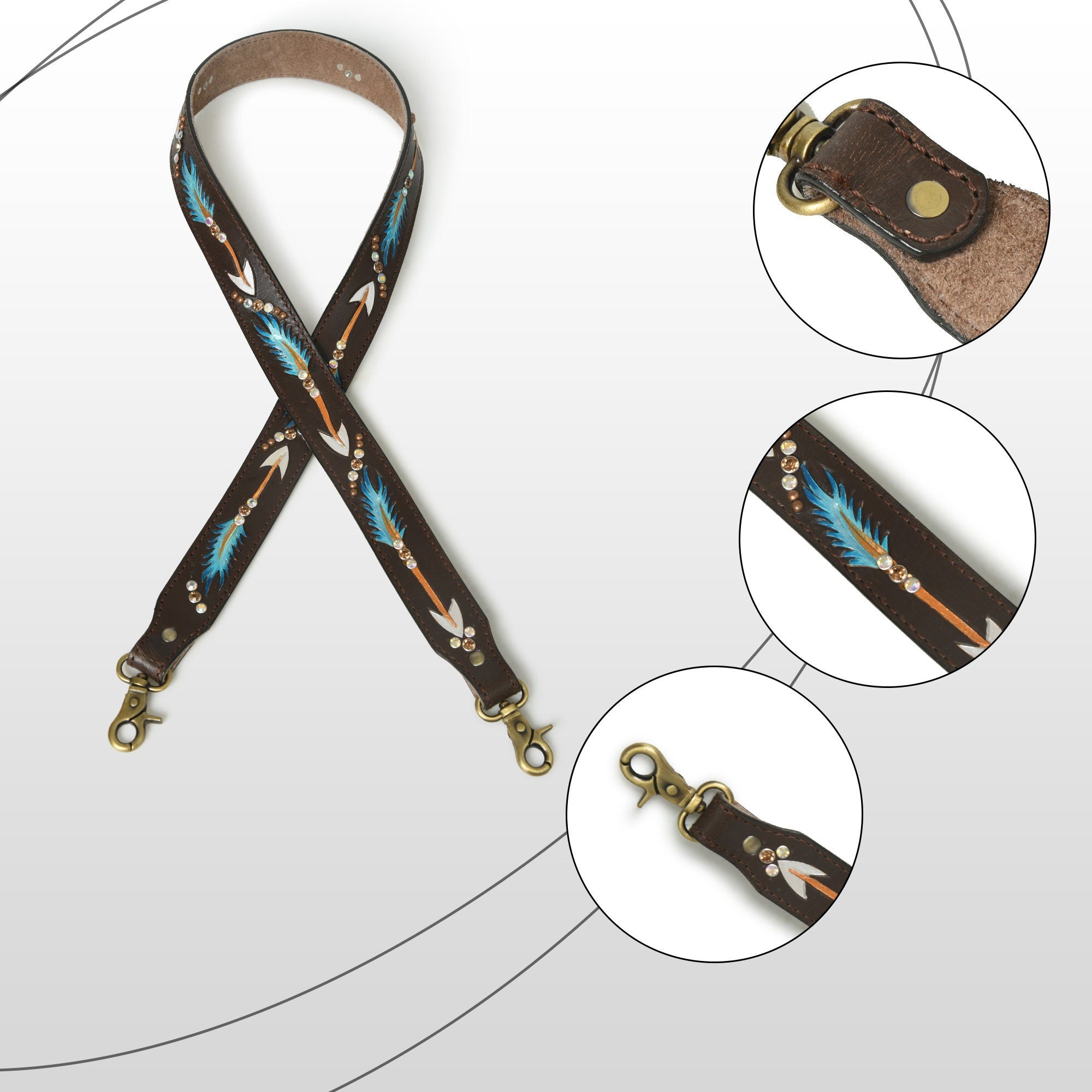 Mousm Leather Straps Boho purse/bag strap,adjustable crossbody bag strap,replacement strap,shoulder strap Canvas Purse Strap