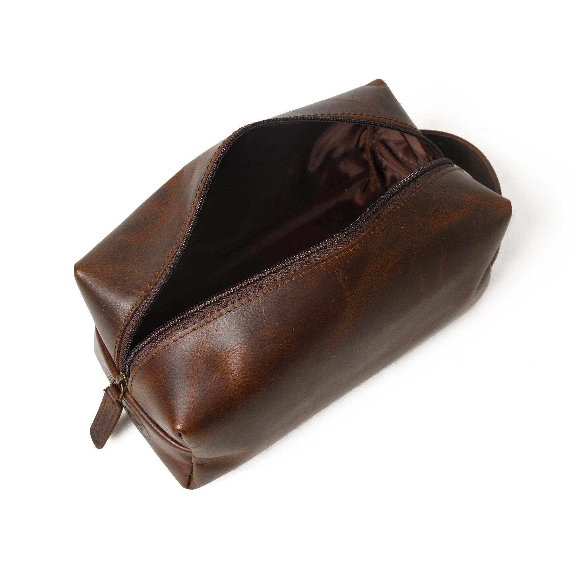Mousm Leather Toiletry Bag, Genuine Leather Bags, Toiletry Kit, Leather Gift for Groomsmen | Mens | Dad | Bestman Fathers Day Gift