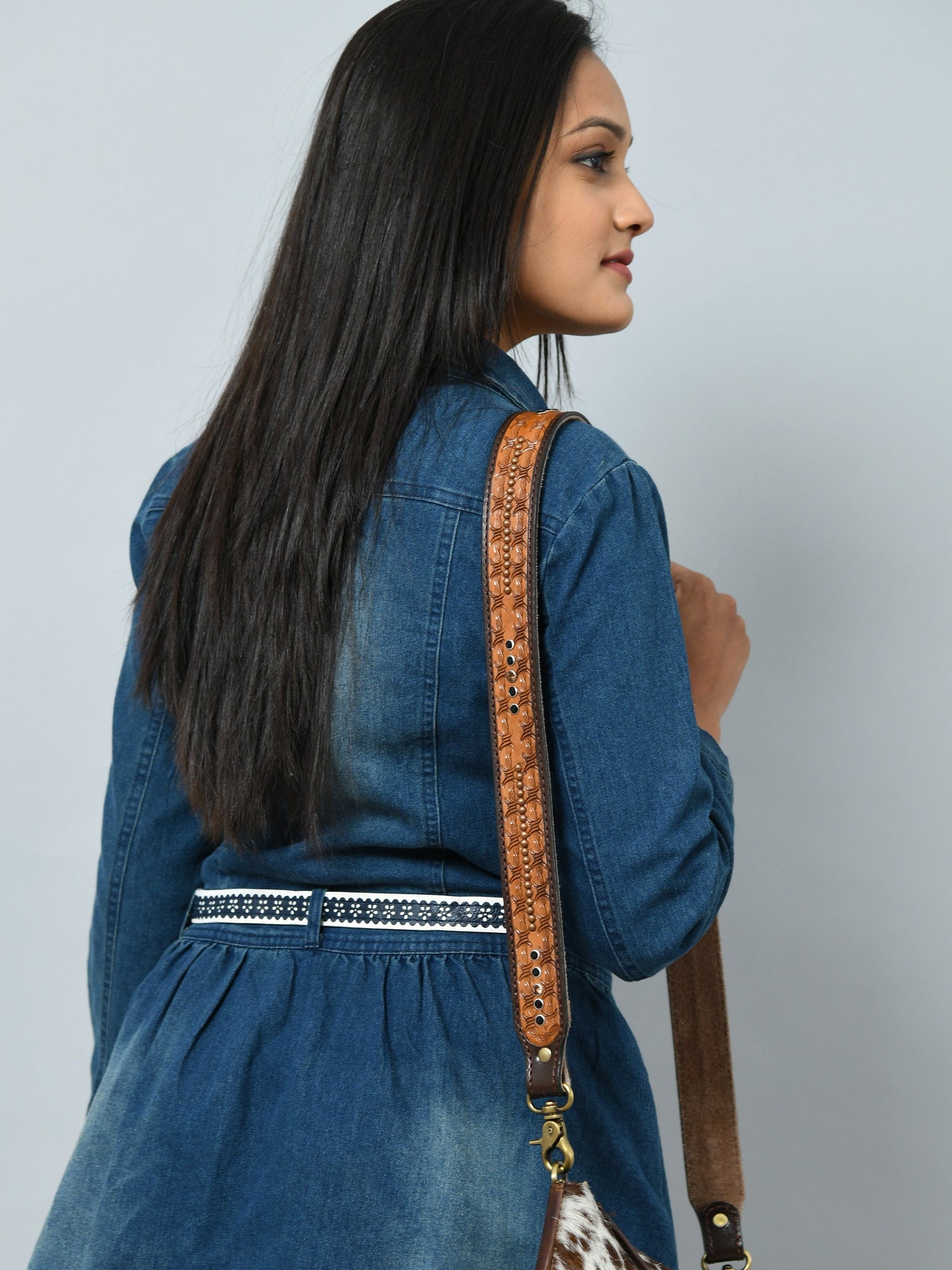 Mousm Detachable Crossbody Bag Strap for Women Real Leather Strap, Guitar Straps, Bohemian Strap, Replaceable Bag Strap, Canvas Bag Strap