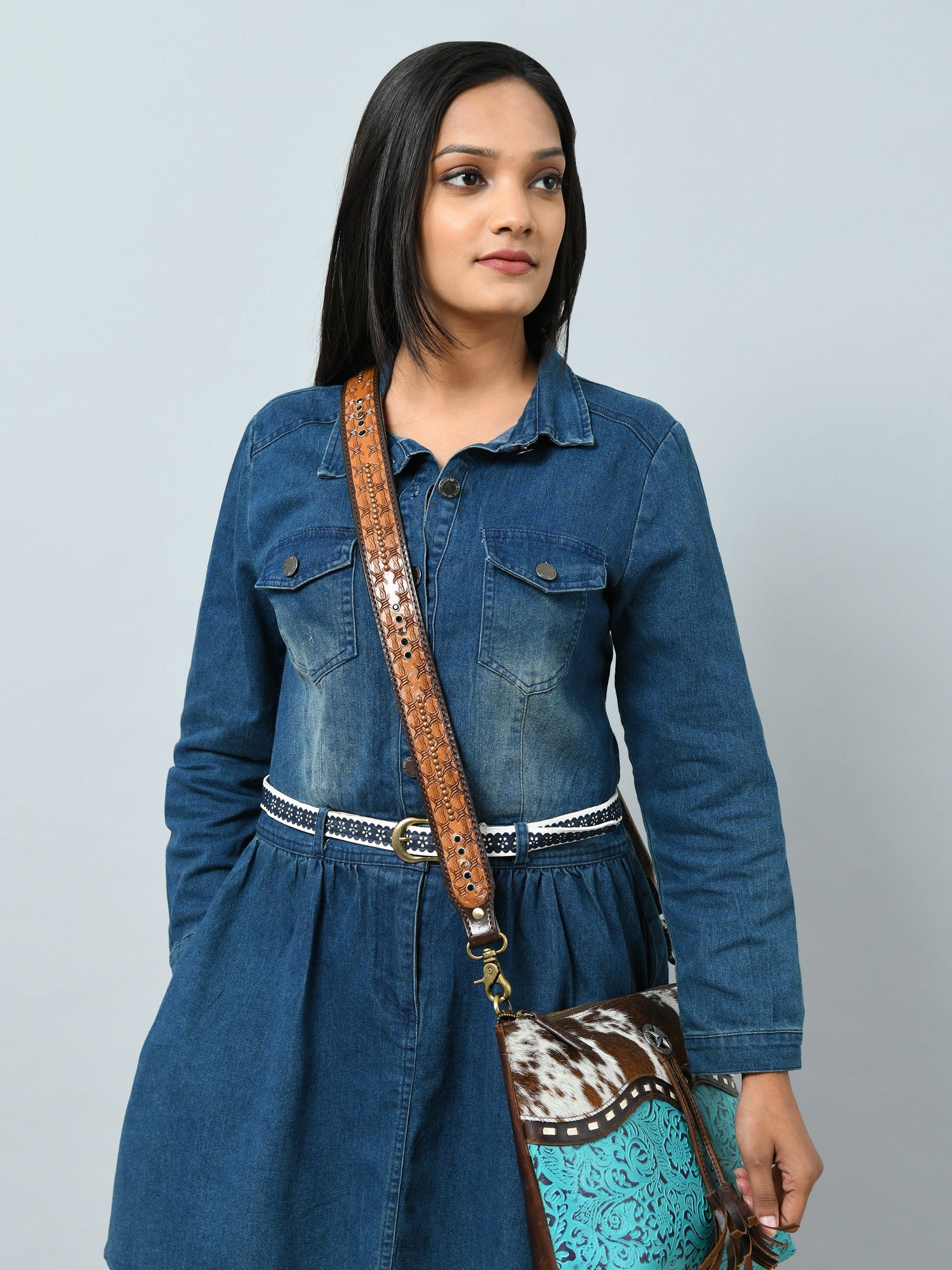 Mousm Detachable Crossbody Bag Strap for Women Real Leather Strap, Guitar Straps, Bohemian Strap, Replaceable Bag Strap, Canvas Bag Strap