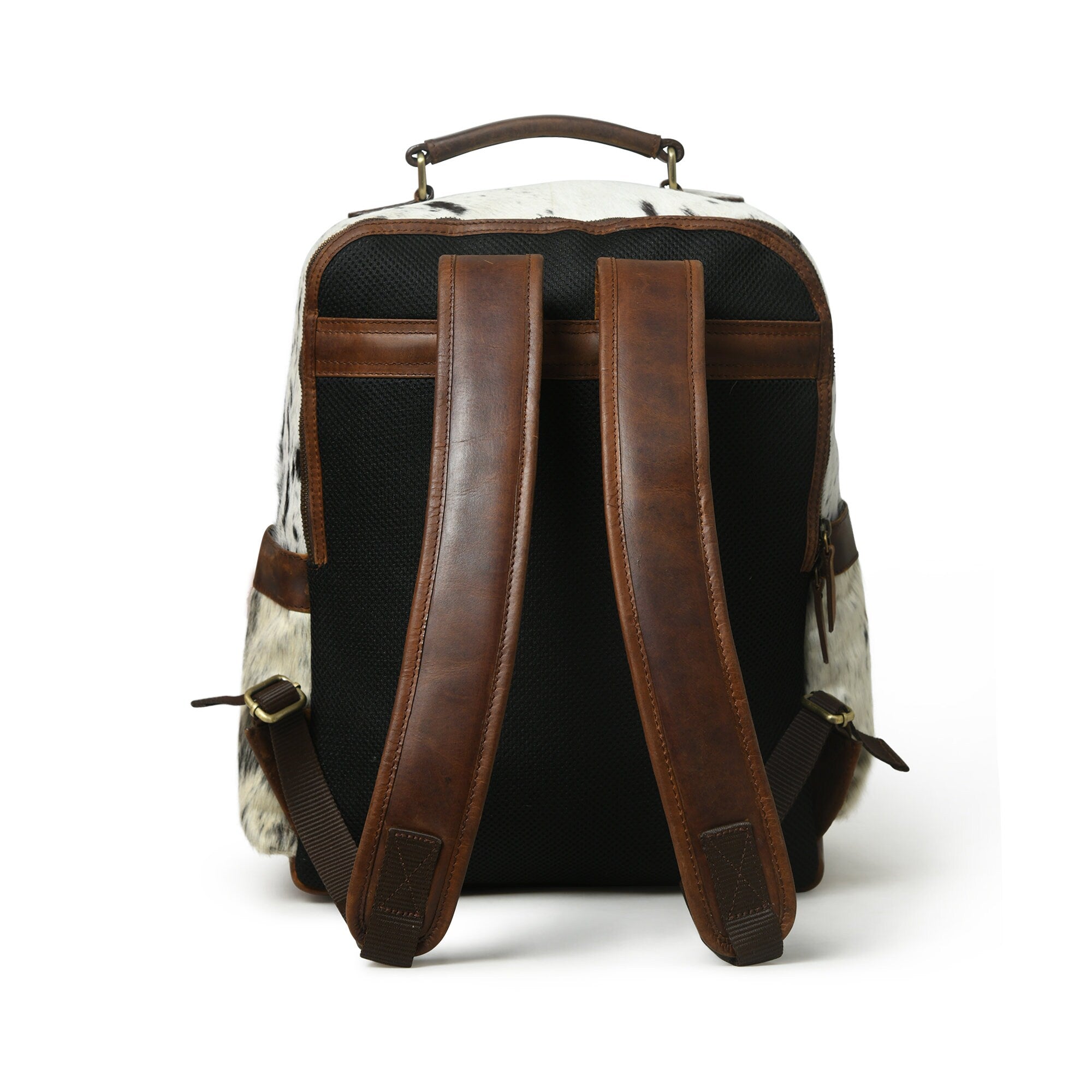 MOUSM Cowhide Leather Backpack, Leather Bags Shoulder Backpacks, School bags, Travel Bags, Cow Print Bags, Hand Tooled Leather Bag