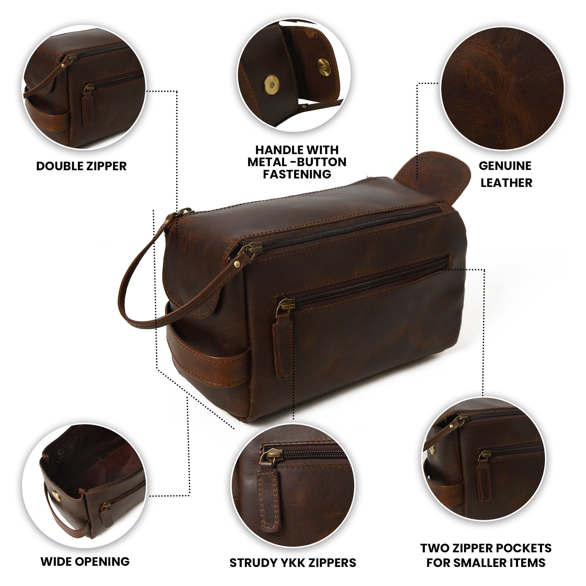 Mousm Leather Dopp Kit Men&