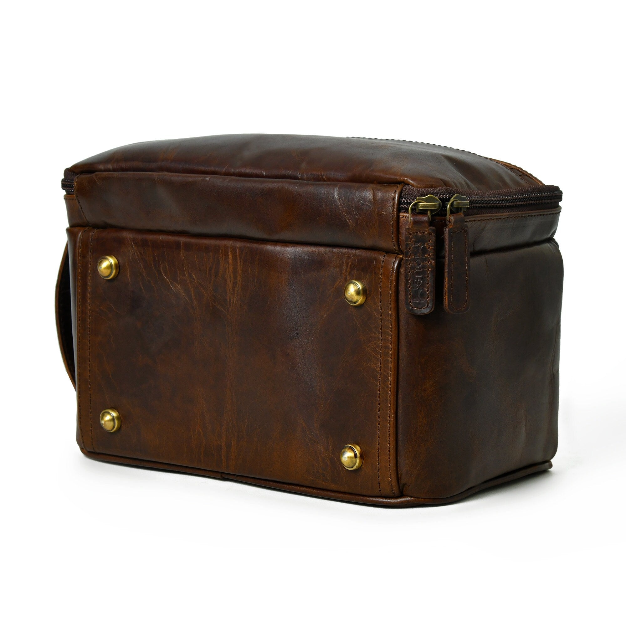 MOUSM Groomsmen Gift, Groomsmen Proposal, Personalized Mens Leather Toiletry Bag Groomsman Gift, Solid Brown Leather Dopp Kit,Groom Gift Bag