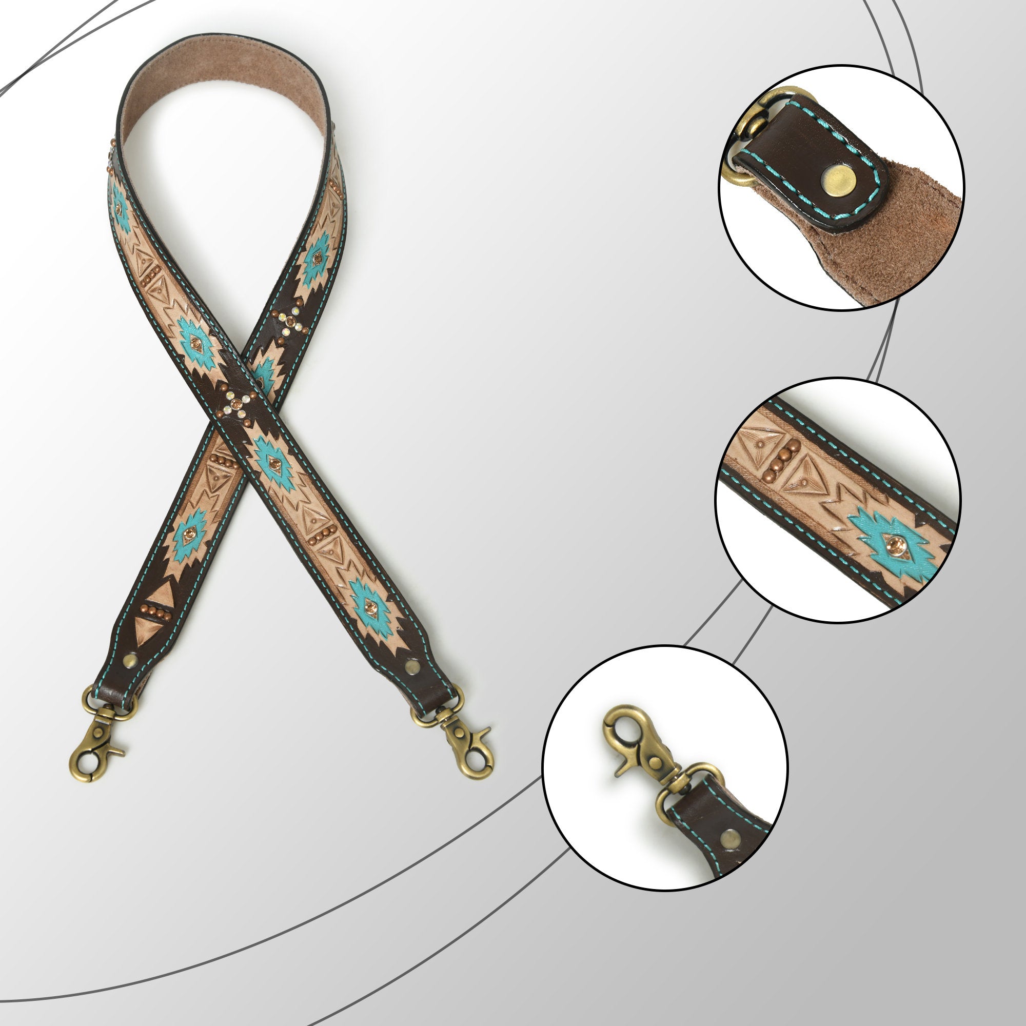 Mousm Canvas Purse Strap Leather Straps Boho purse/bag strap, adjustable crossbody bag strap, replacement strap, shoulder strap