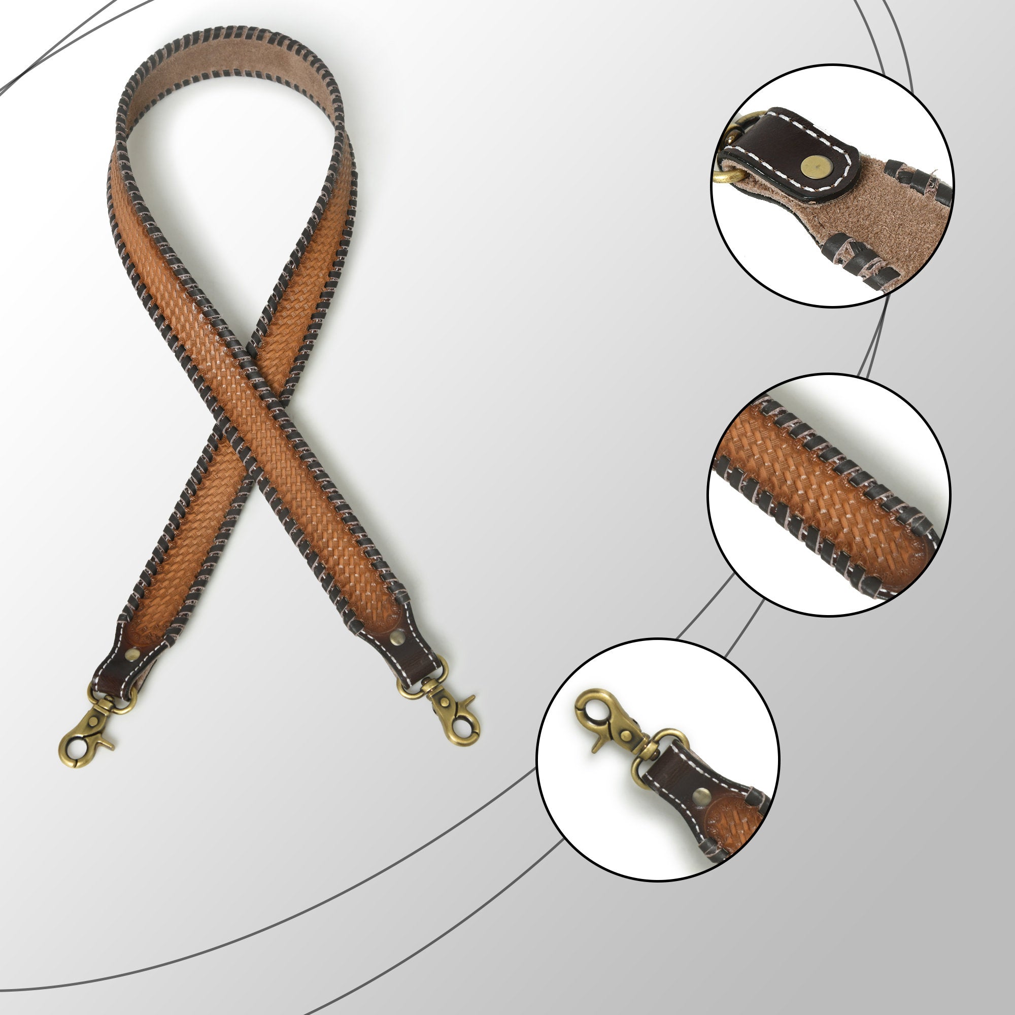 Mousm Detachable Crossbody Strap for Bags, Leather Strap, Guitar Strap, Fashion Strap Replaceable Bag Strap Handbag Strap Birthday Gift