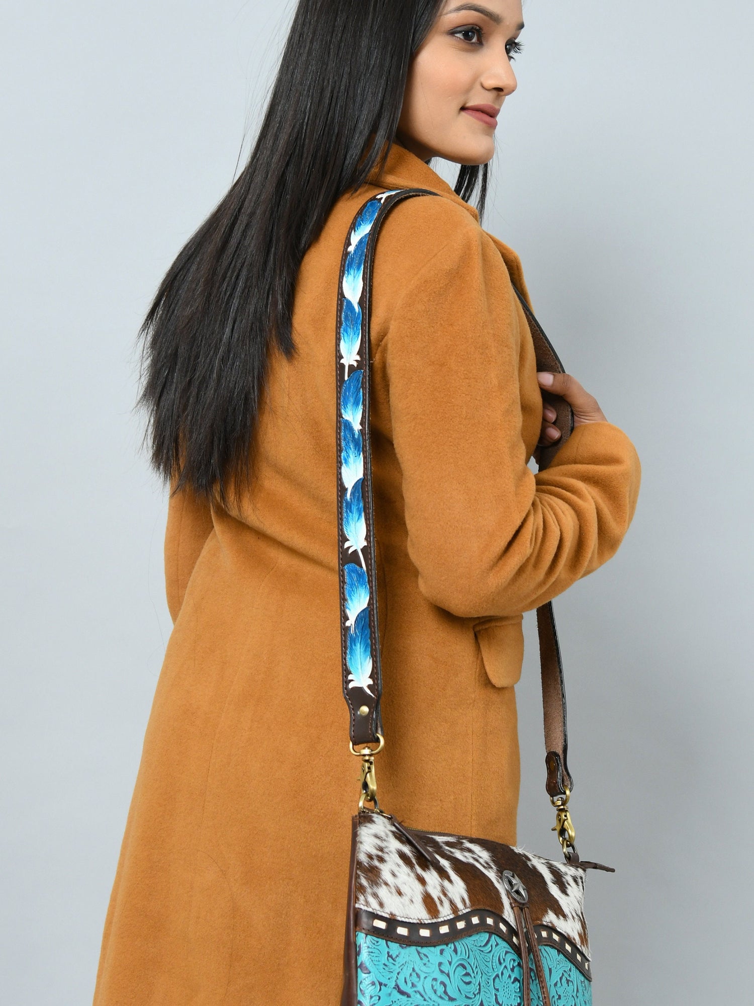 Mousm Crossbody purse strap - Party day purse strap - guitar strap - bag strap - Leather Bag Strap - Cow Leather Strap for Bag