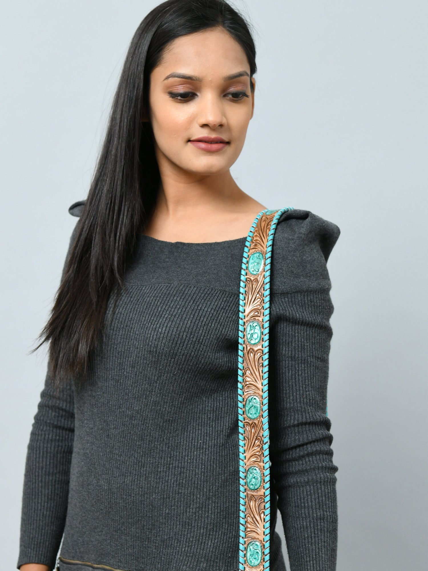 Mousm Replaceable Crossbody Bag Strap, Boho Canvas Straps, Detachable Leather Bag Strap, Shoulder Strap Purse Strap, Real Cow Leather Strap