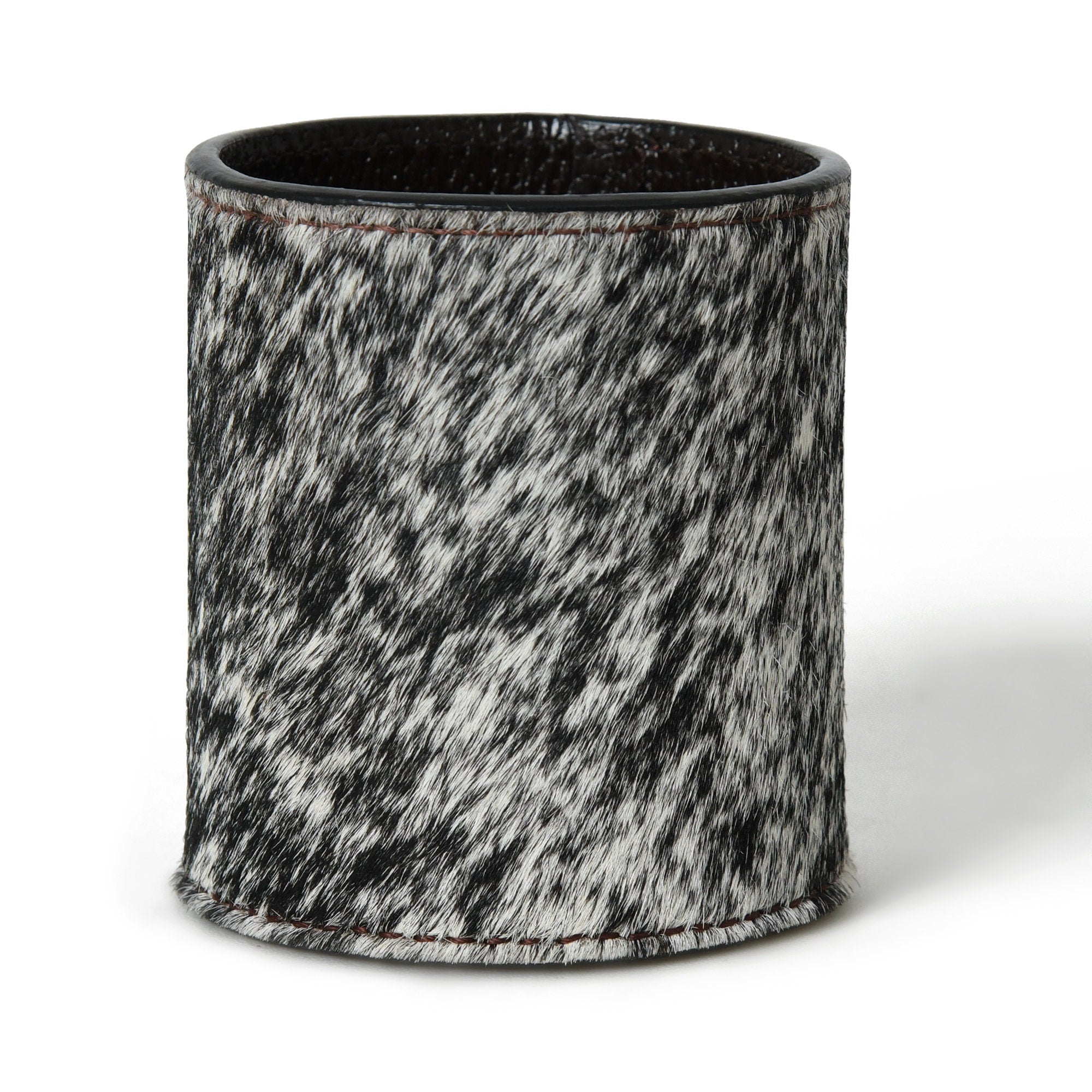MOUSM Cowhide Leather Pen Holder, Pencil Cup - Stationary Holder - Gift for Employees - Leather Pen Holder- Home Office Decor-Tool Organizer