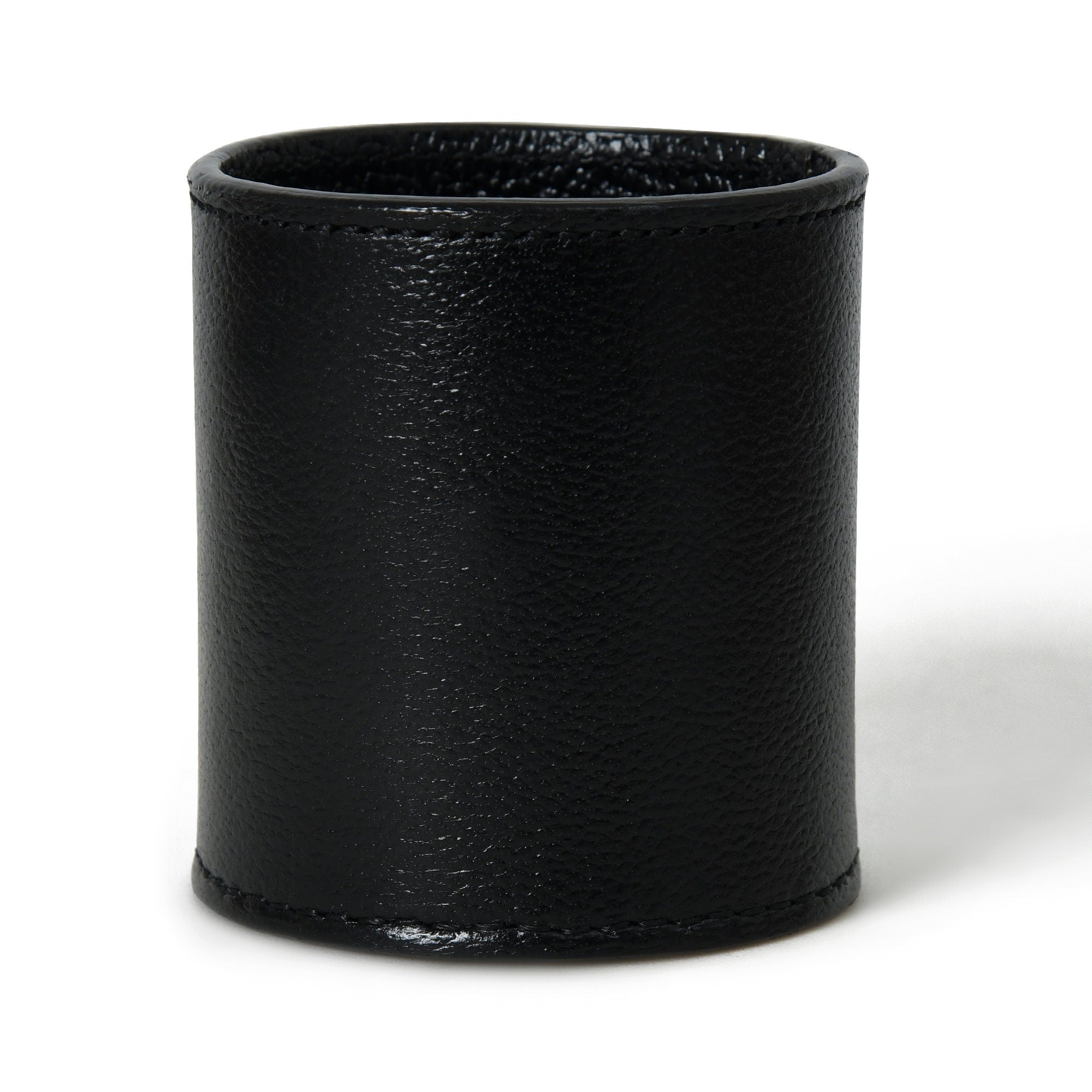 MOUSM Leather Pen Holder, Black Smooth Leather Pencil Holder, Home Office Bathroom Organizer Tool, Handmade Pen Holder, Gift for Him/Her
