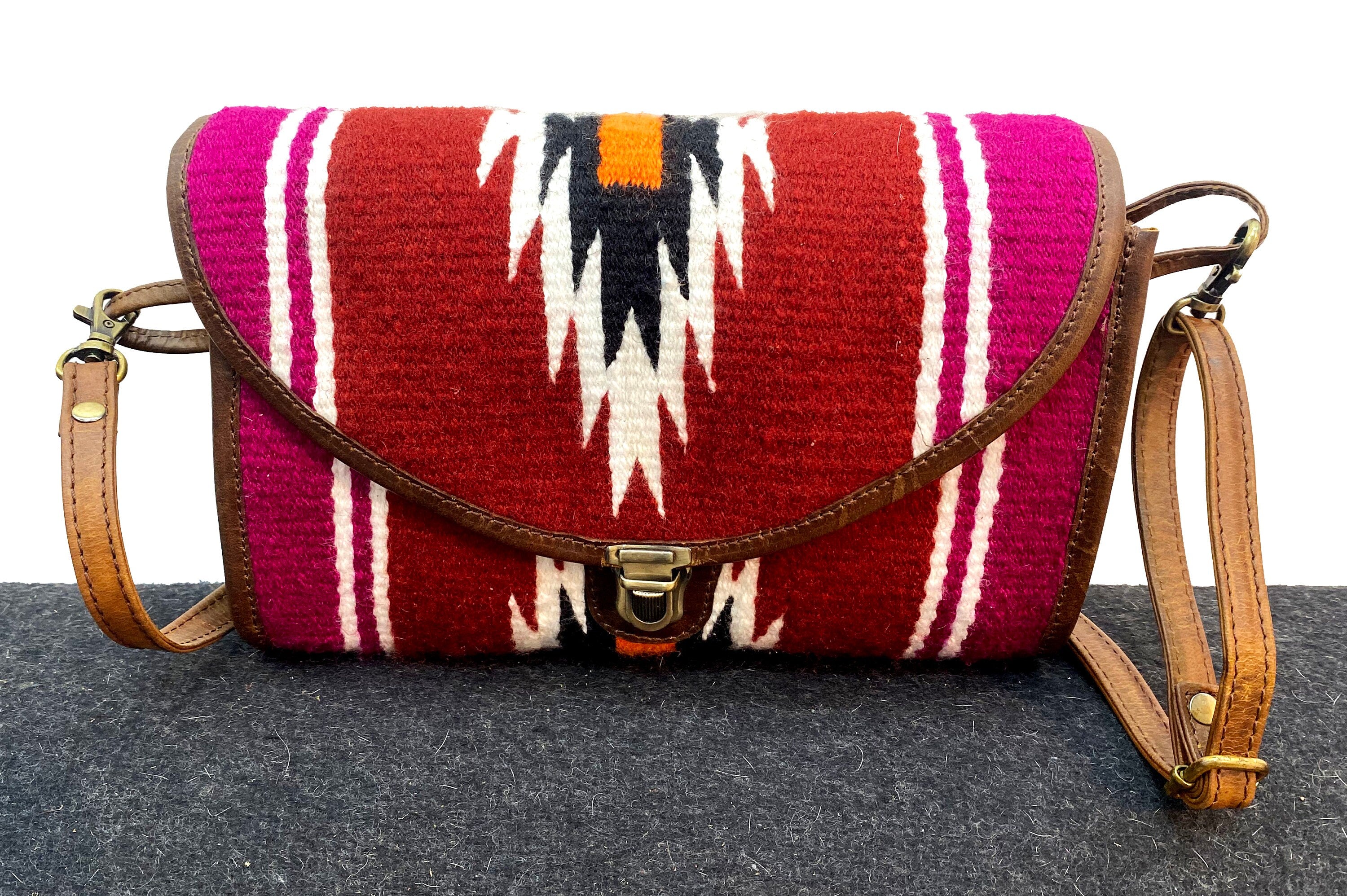 MOUSM Leather crossbody bags for woman , Colorful bags, Clutch bag for her, Crossbody clutch bag