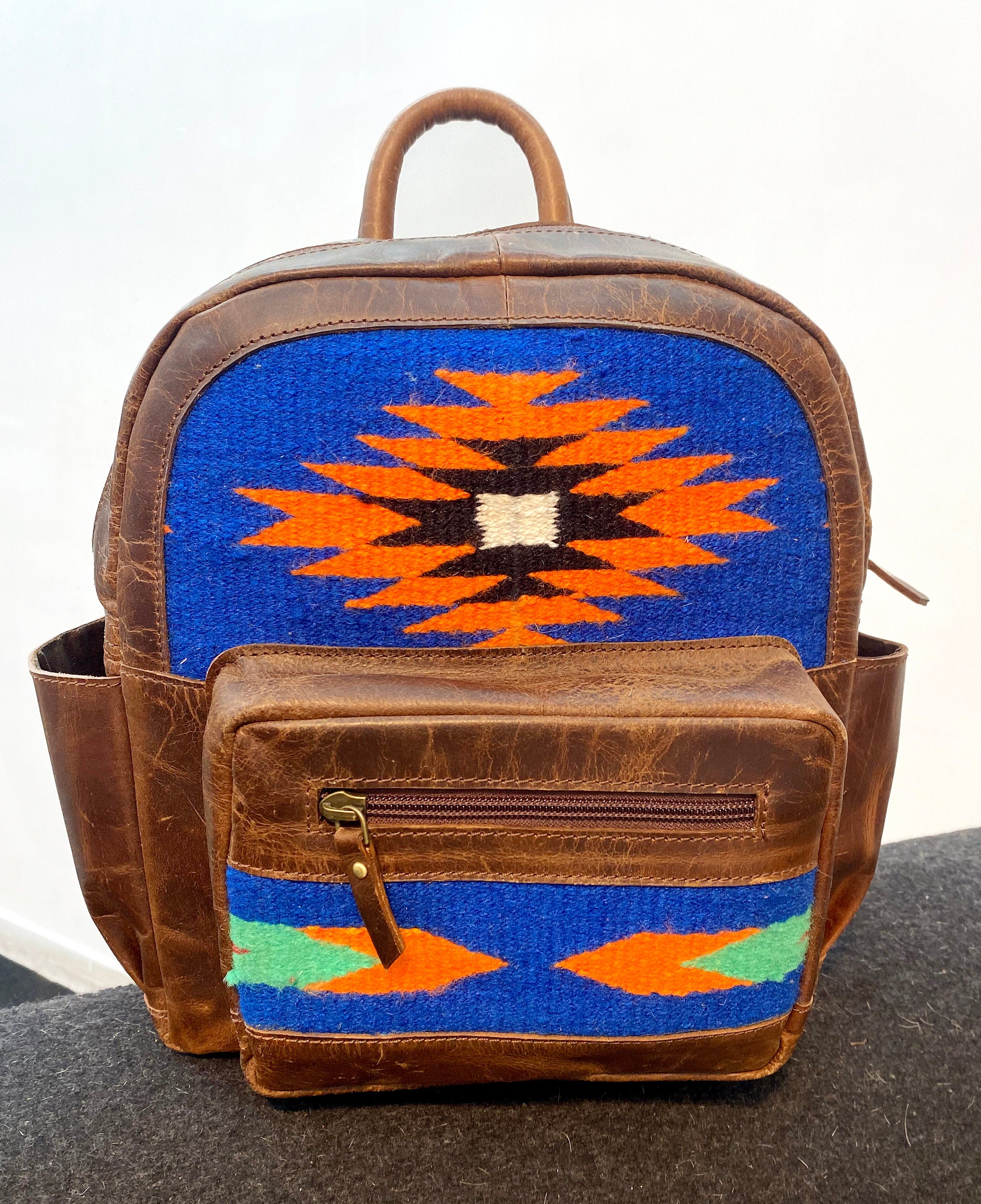 MOUSM Genuine Leather Bags, Solid Brown Backpacks, College Bags, Travel Backpack, Boho Bag Hippie Backpack Leather Shoulder Bag