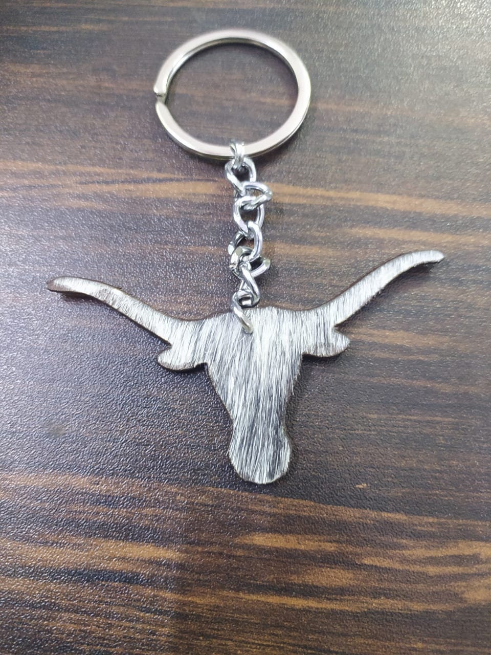 MOUSM Cowhide Leather Keychains Set of 6 Keyrings for Gift