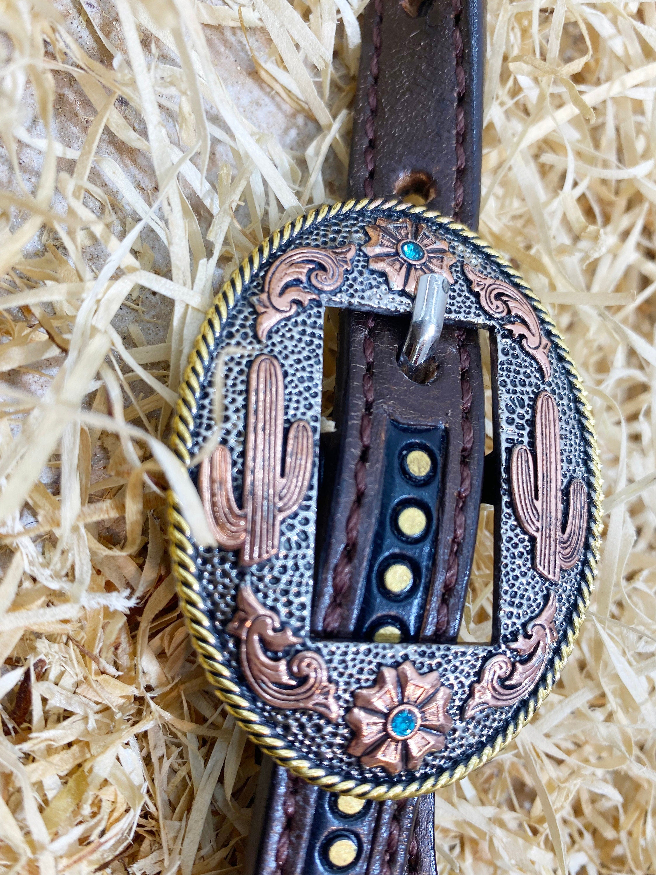 MOUSM Argentina Cow Leather Headstall & Breast Collar Set – Western Bridle with Paisley Carving with Nickel and Antique Copper Hardware