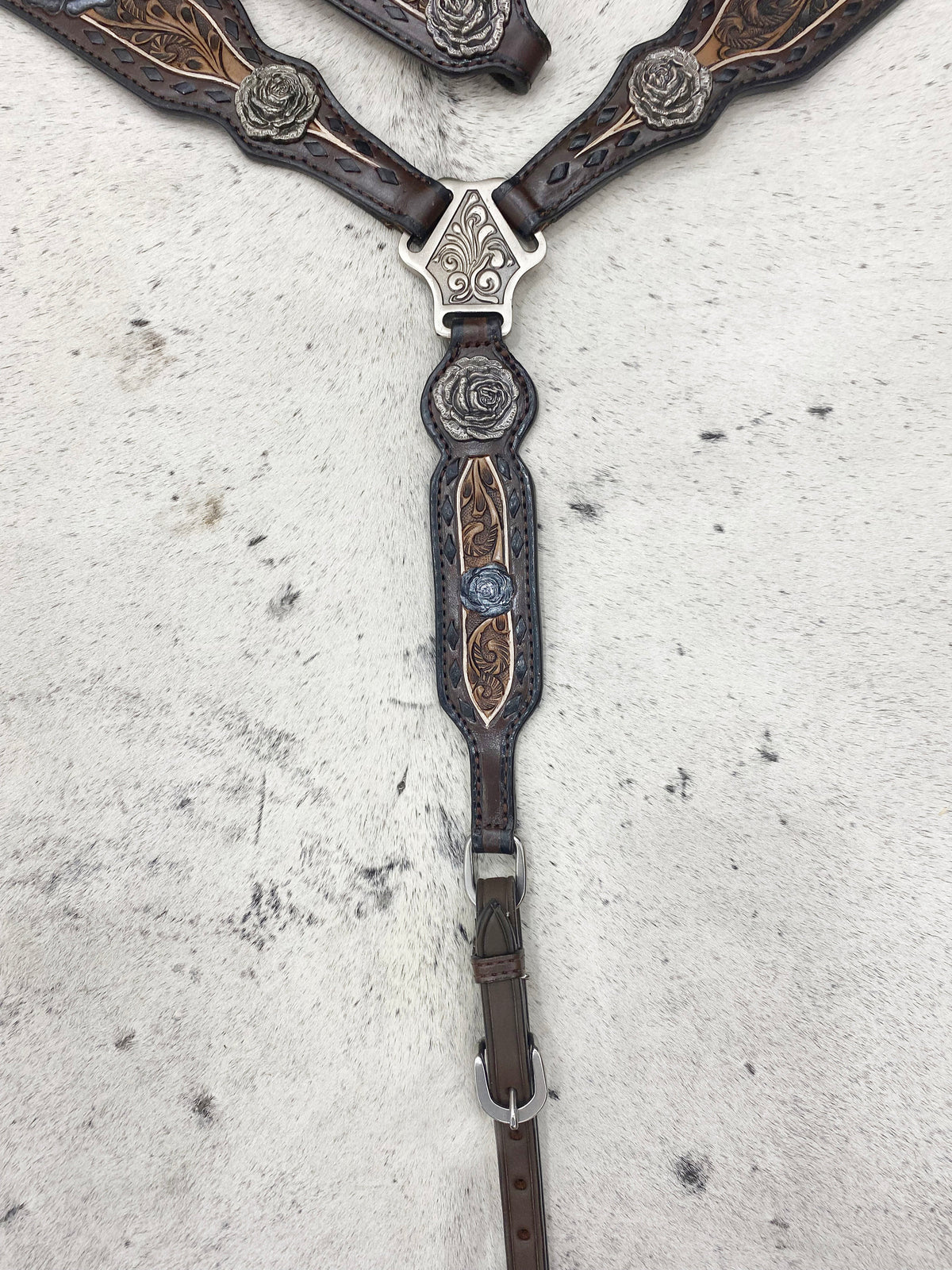 Hand Floral Carved Detailing Western 5 Piece Horse Tack Set