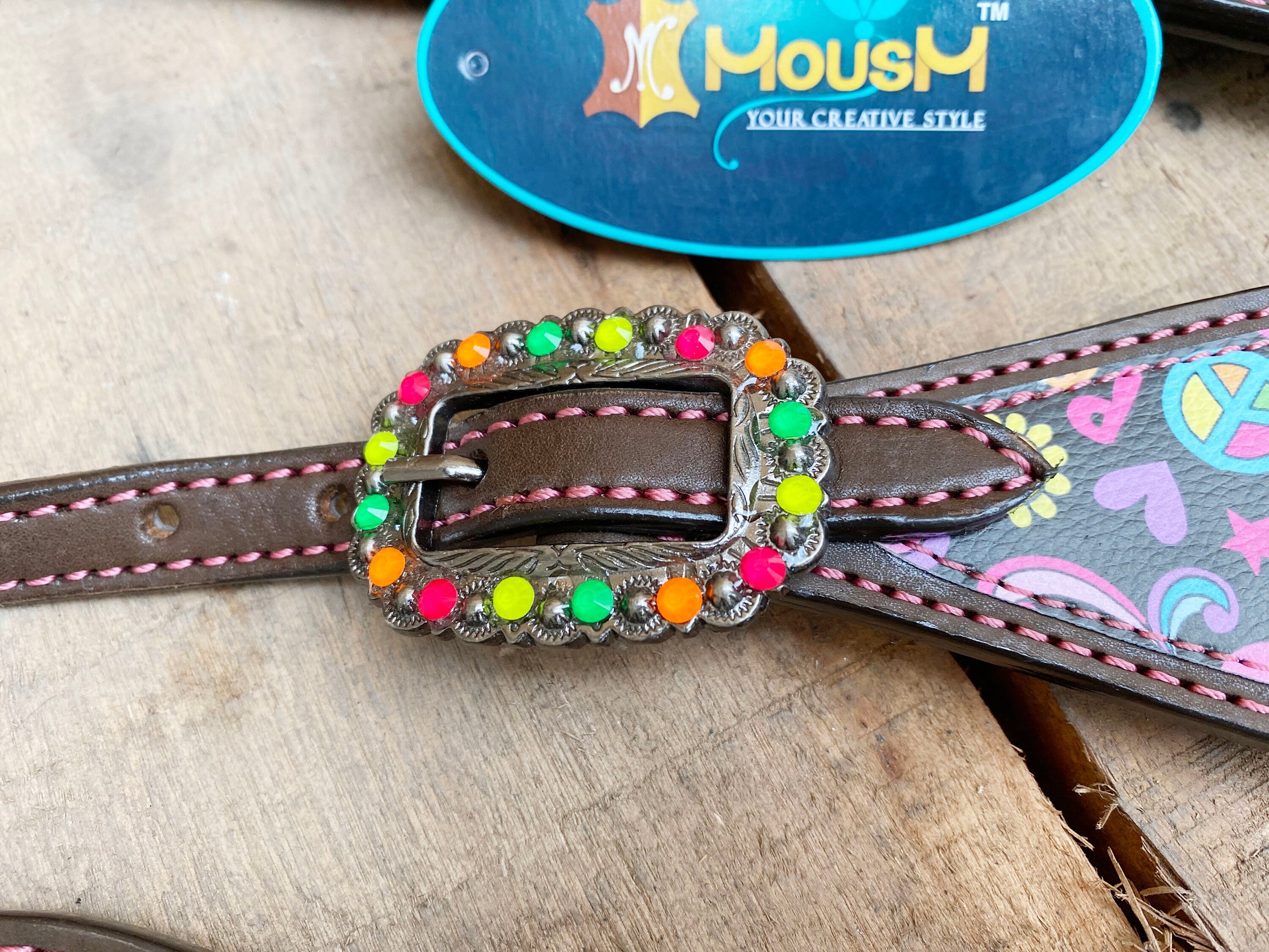 MOUSM Western Leather Headstall and Breast Collar Set – Valentine&