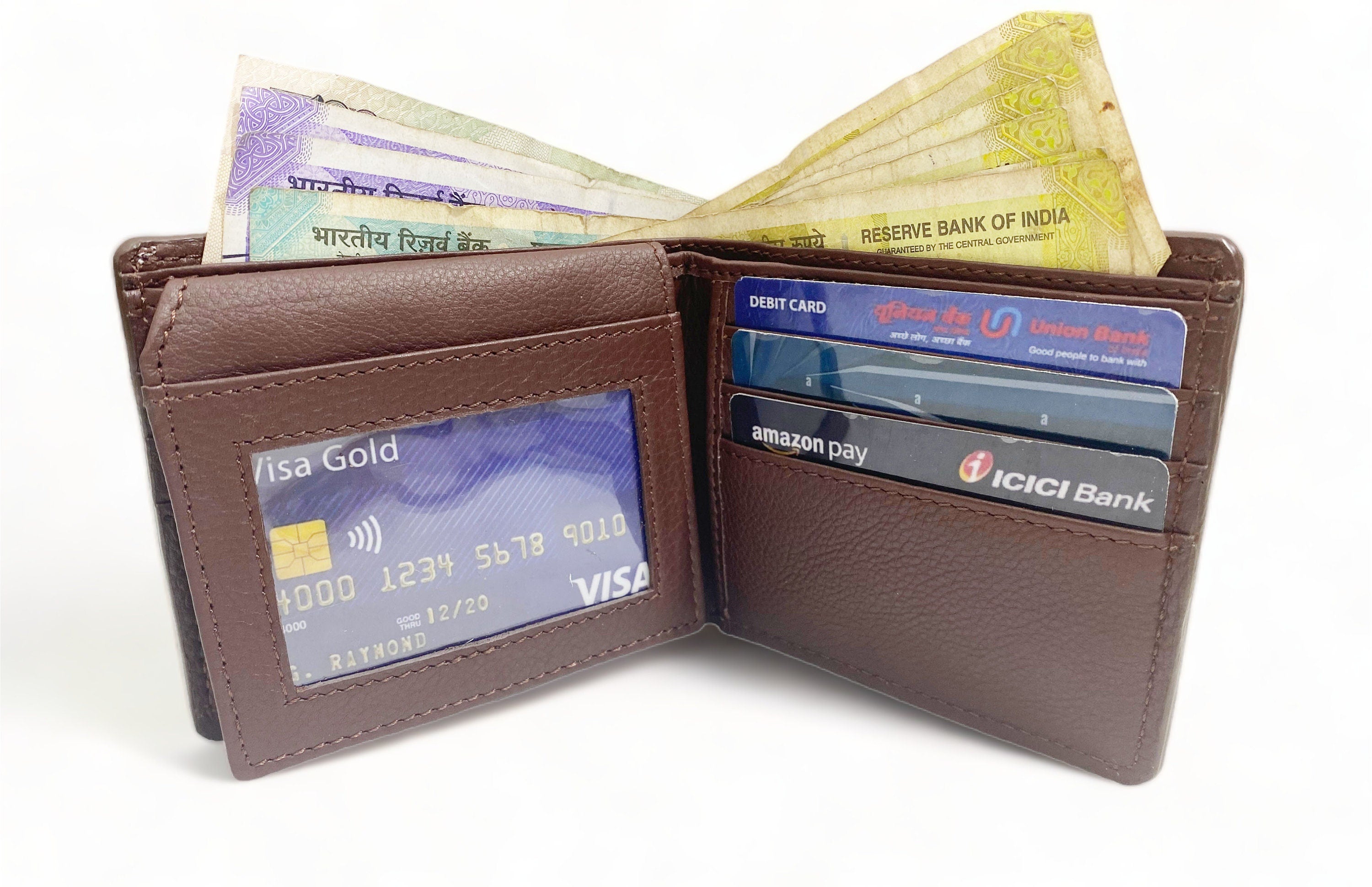 MOUSM Wallet Western Mens Leather Wallet for Men Argentina cow leather with cross carving Antique finish wallet with black and white cowhide