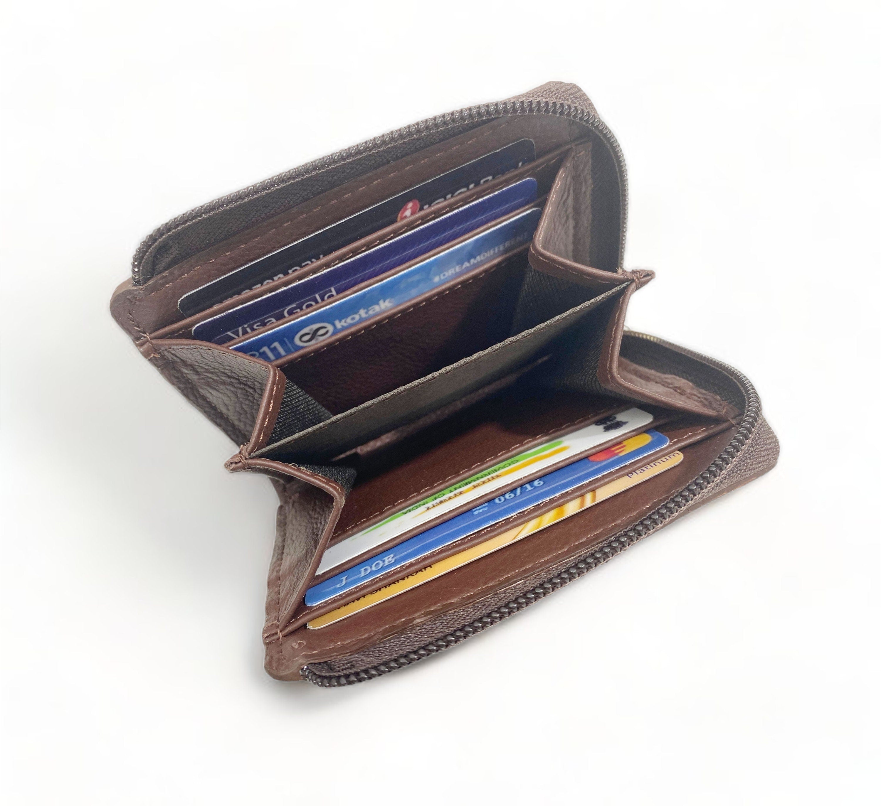 MOUSM Wallet Western Mens Leather Wallet for Men Argentina cow leather box tooled border carving wallet Full zipper closing wallet