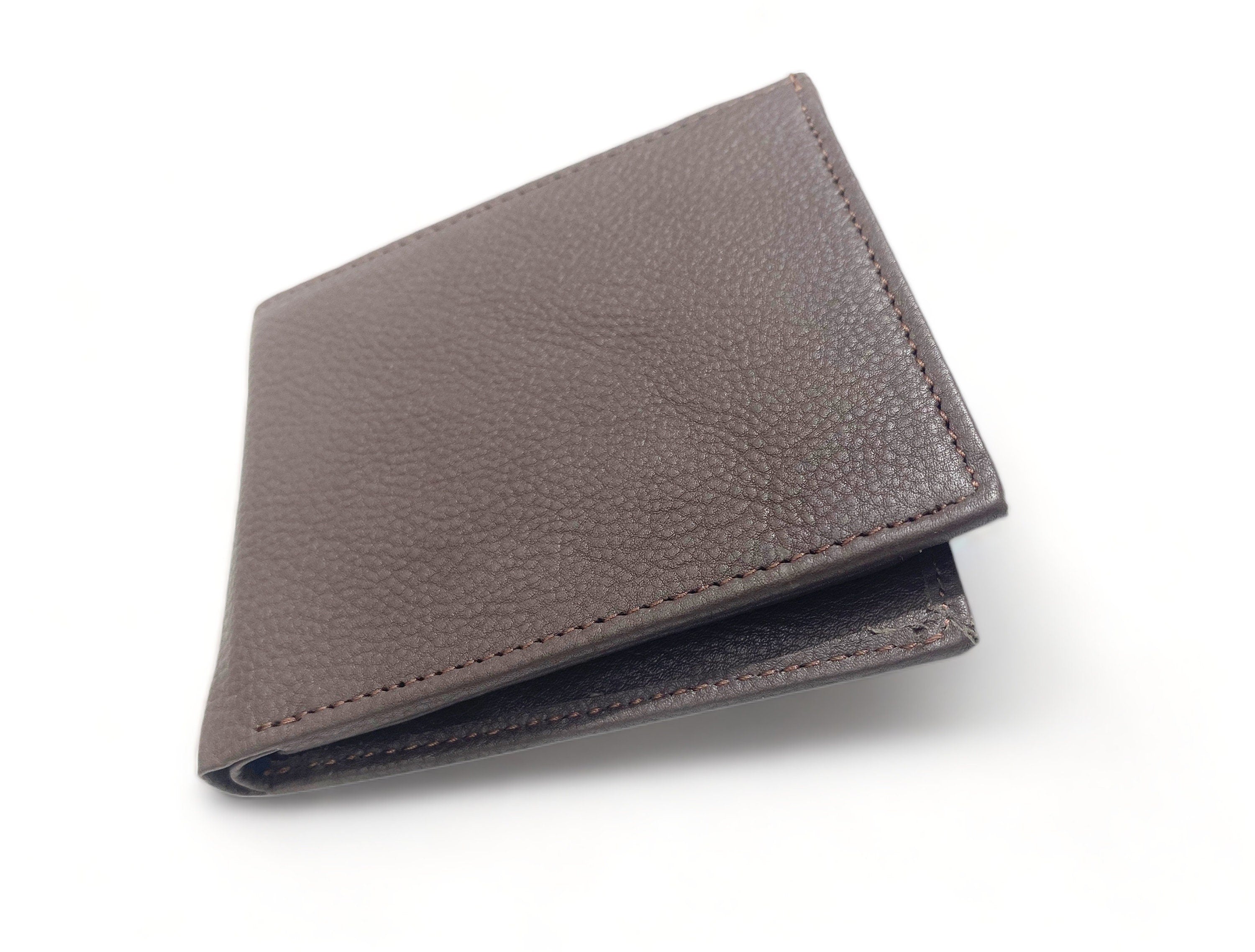 MOUSM Wallet Mens Leather Wallet for Men Pure Cow Leather wallet Plain Smooth Design leather wallet Chocolate brown wallet