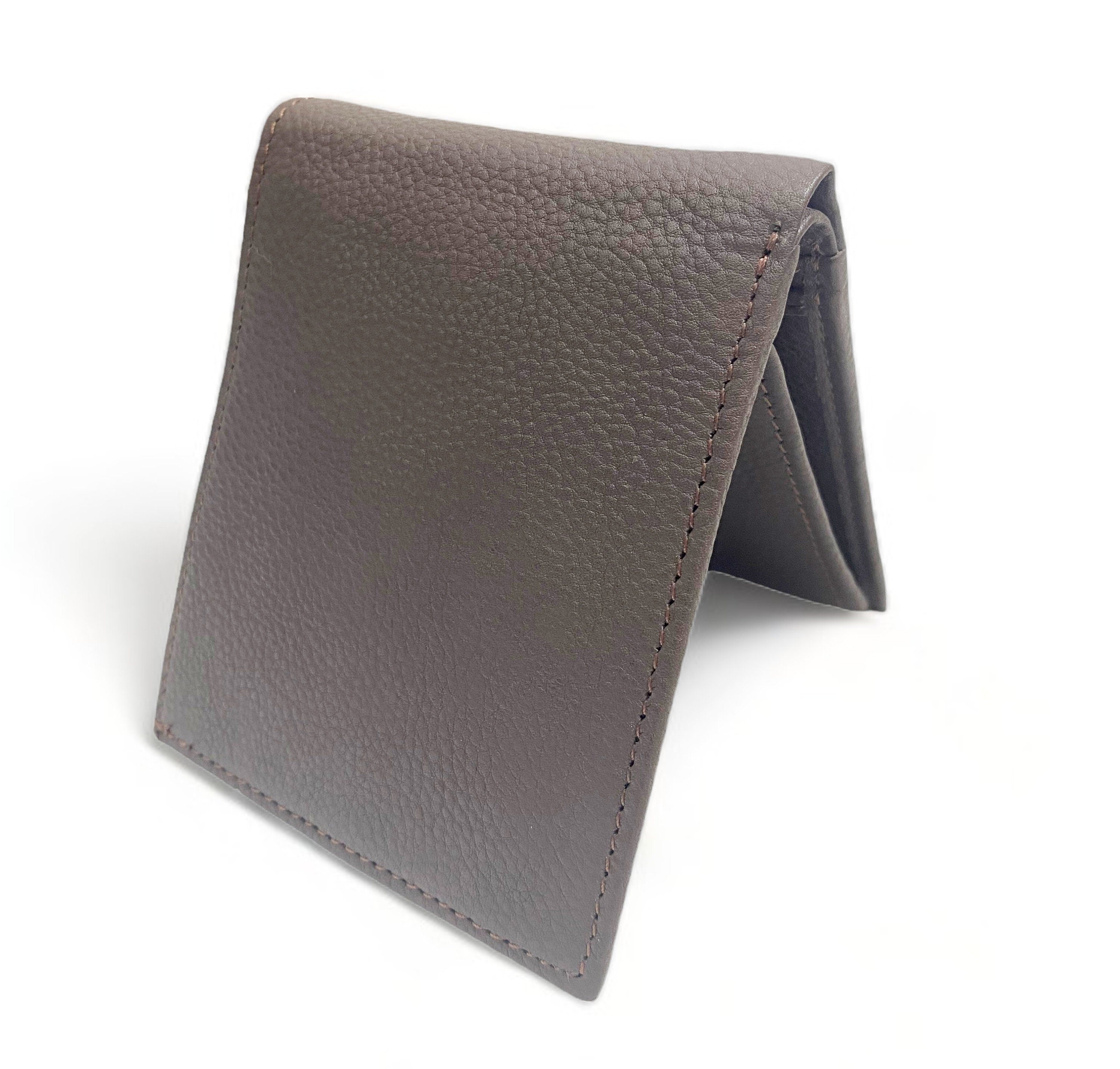 MOUSM Wallet Mens Leather Wallet for Men Pure Cow Leather wallet Plain Smooth Design leather wallet Chocolate brown wallet