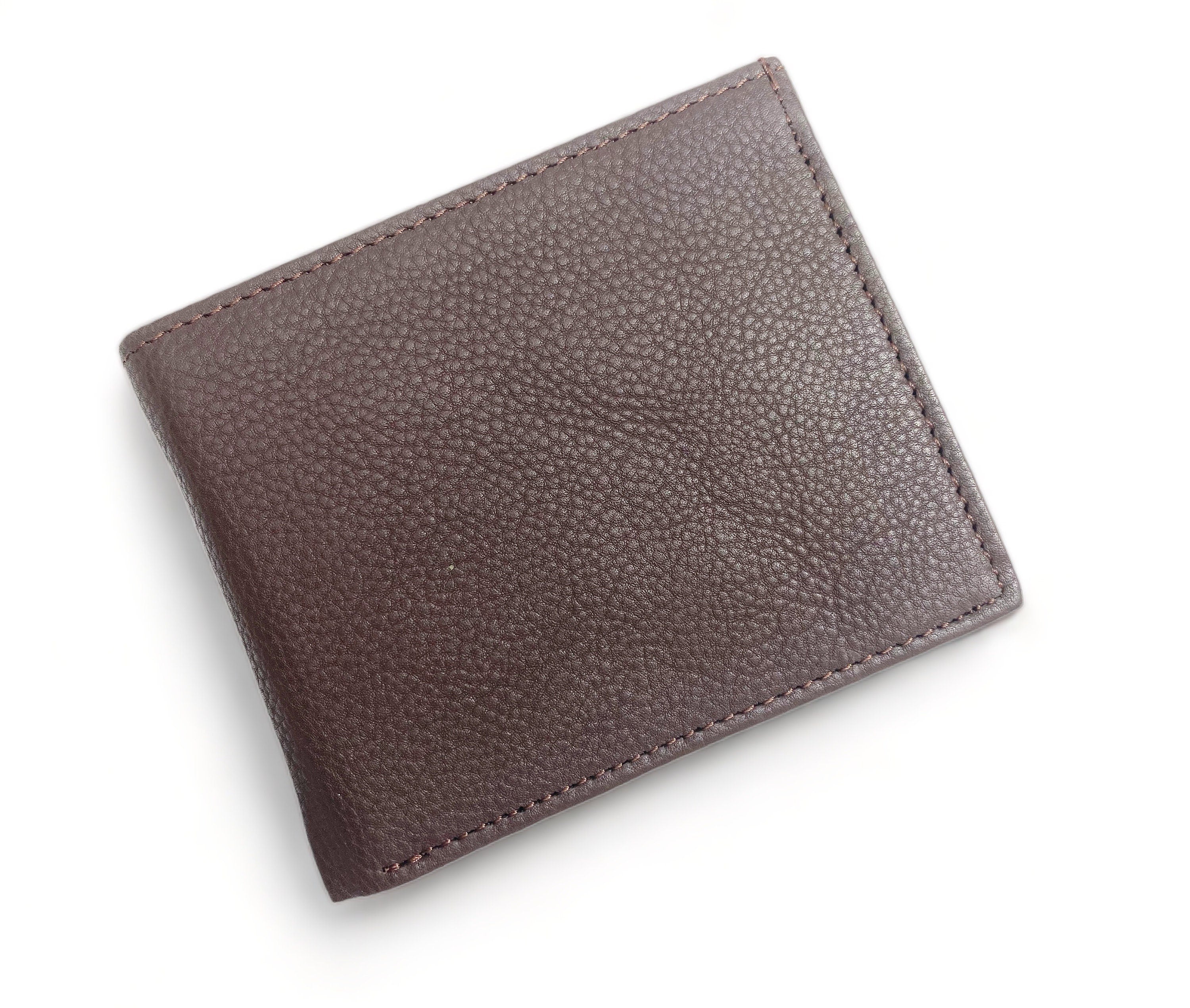 MOUSM Wallet Mens Leather Wallet for Men Pure Cow Leather wallet Plain Smooth Design leather wallet Chocolate brown wallet