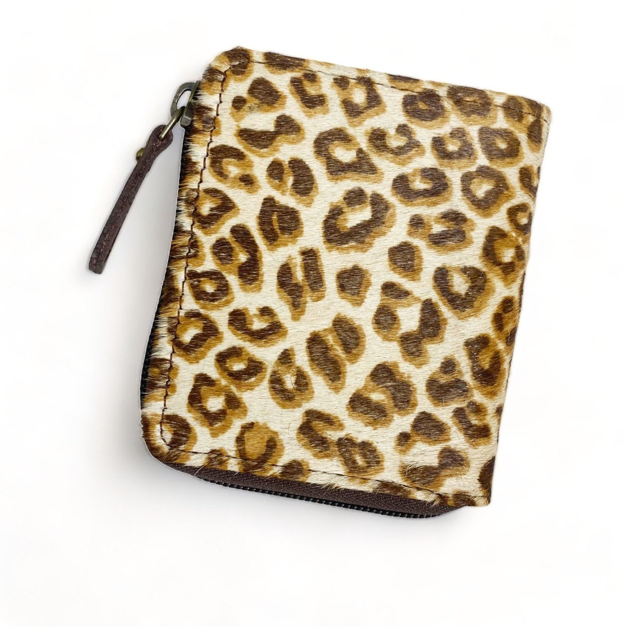 MOUSM Wallet Western Mens Leather Wallet for Men cowhide Leoper print wallet Full zipper closer wallet