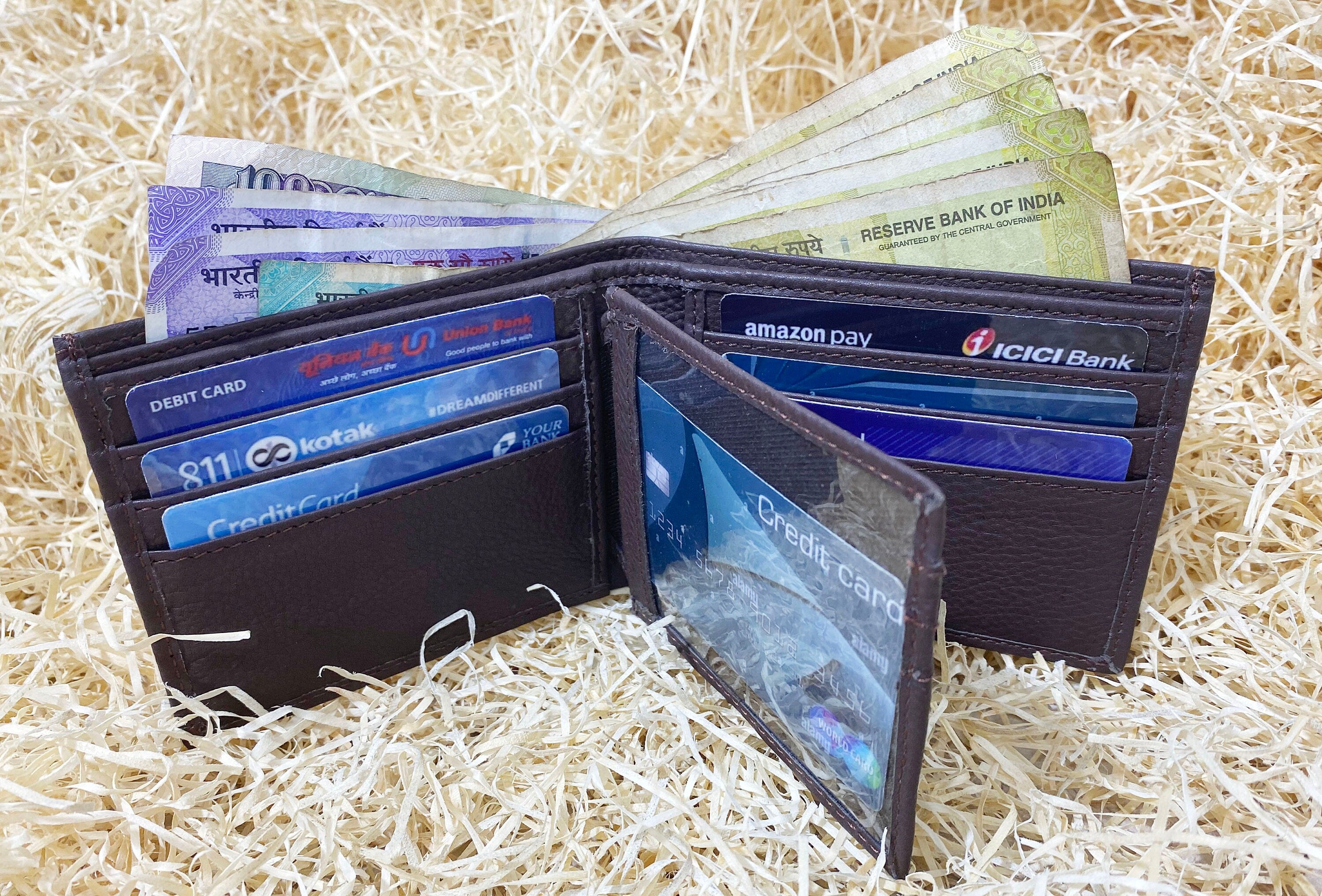 MOUSM Wallet Mens Leather Wallet for Men Pure Cow Leather wallet Plain Smooth Design leather wallet Chocolate brown wallet