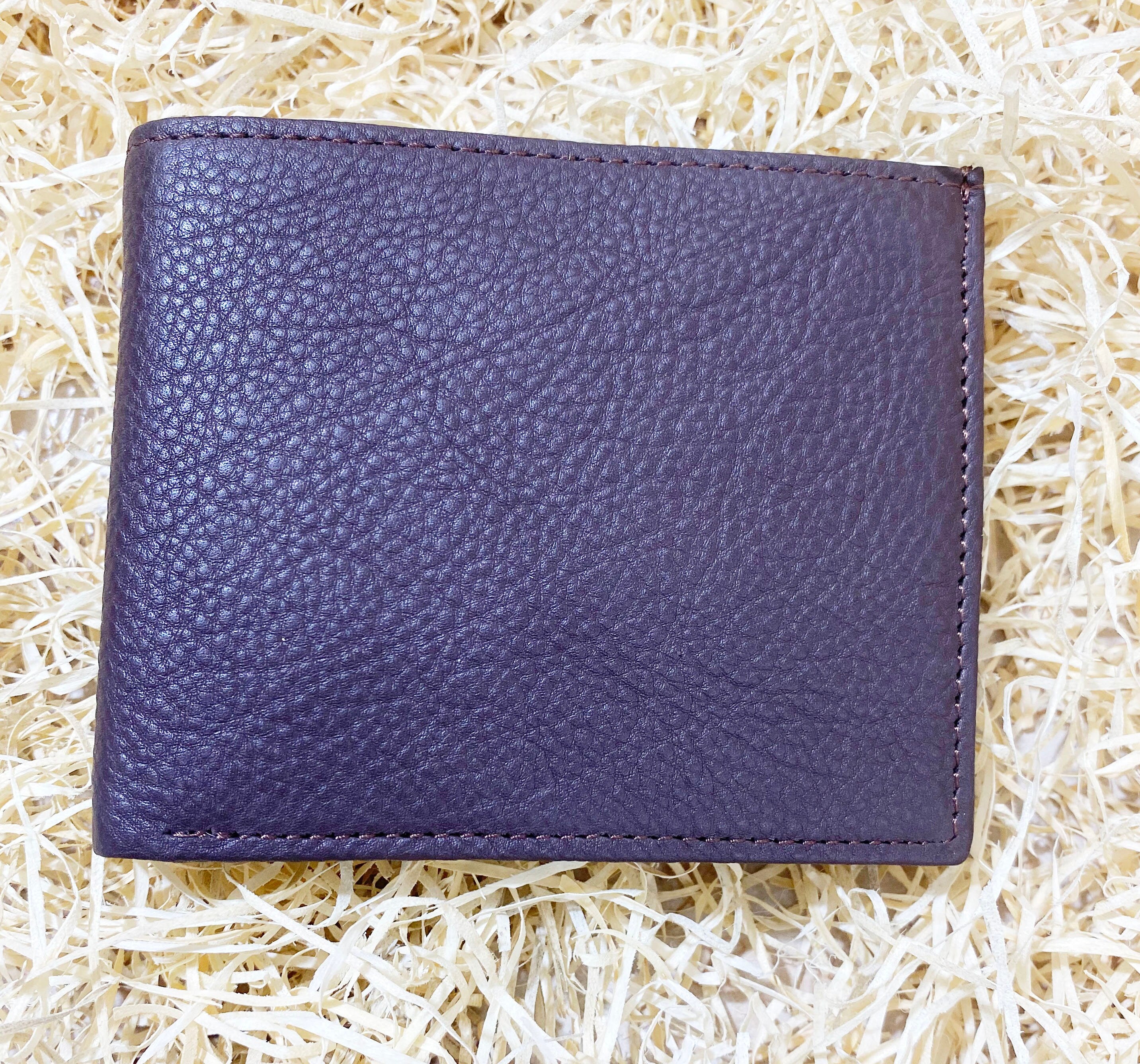 MOUSM Wallet Mens Leather Wallet for Men Pure Cow Leather wallet Plain Smooth Design leather wallet Chocolate brown wallet