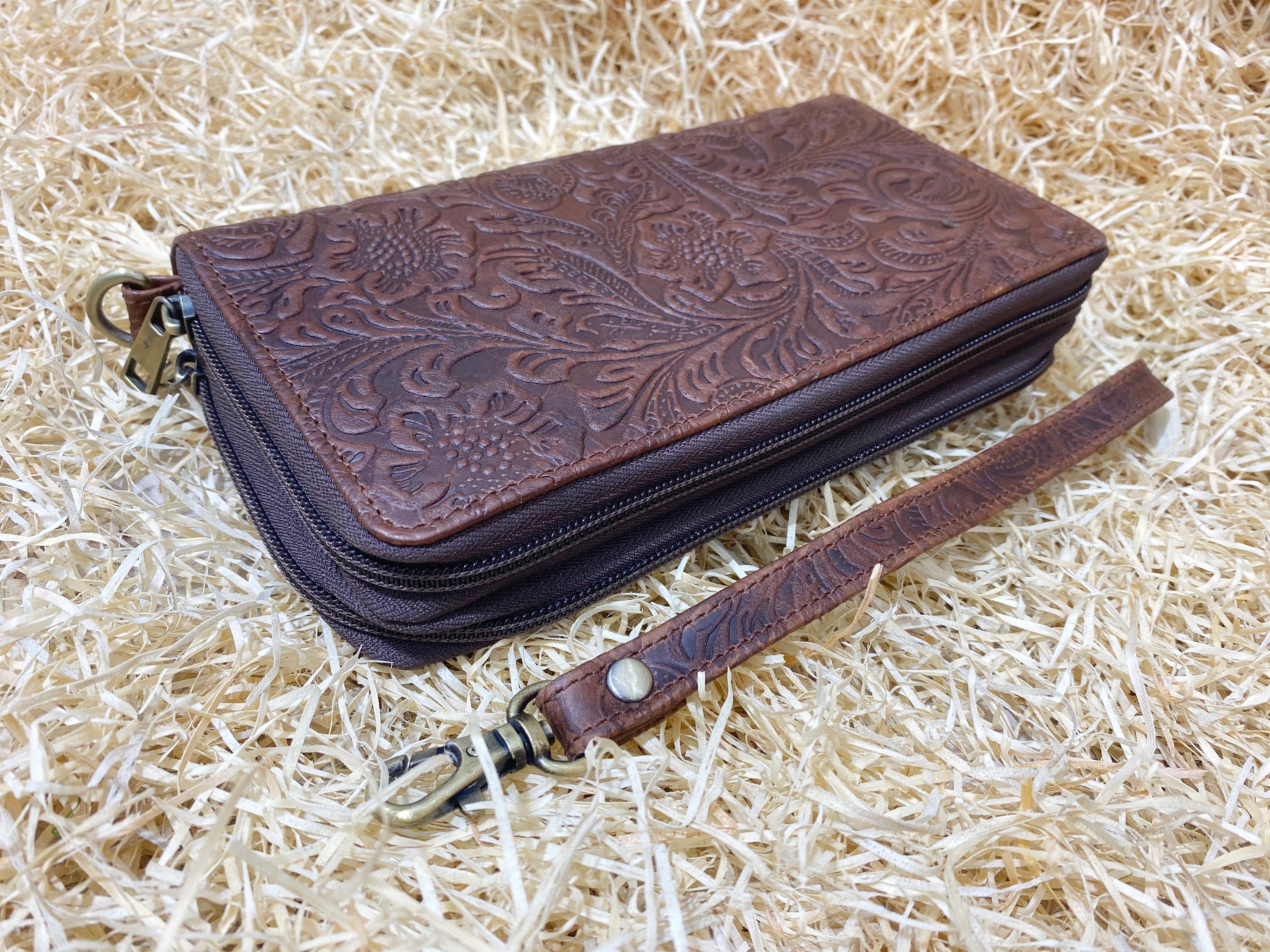 ladies clutch bag flower embossed leather. Western Ladies hand clutch bag | Premium leather clutch bag by Mousm