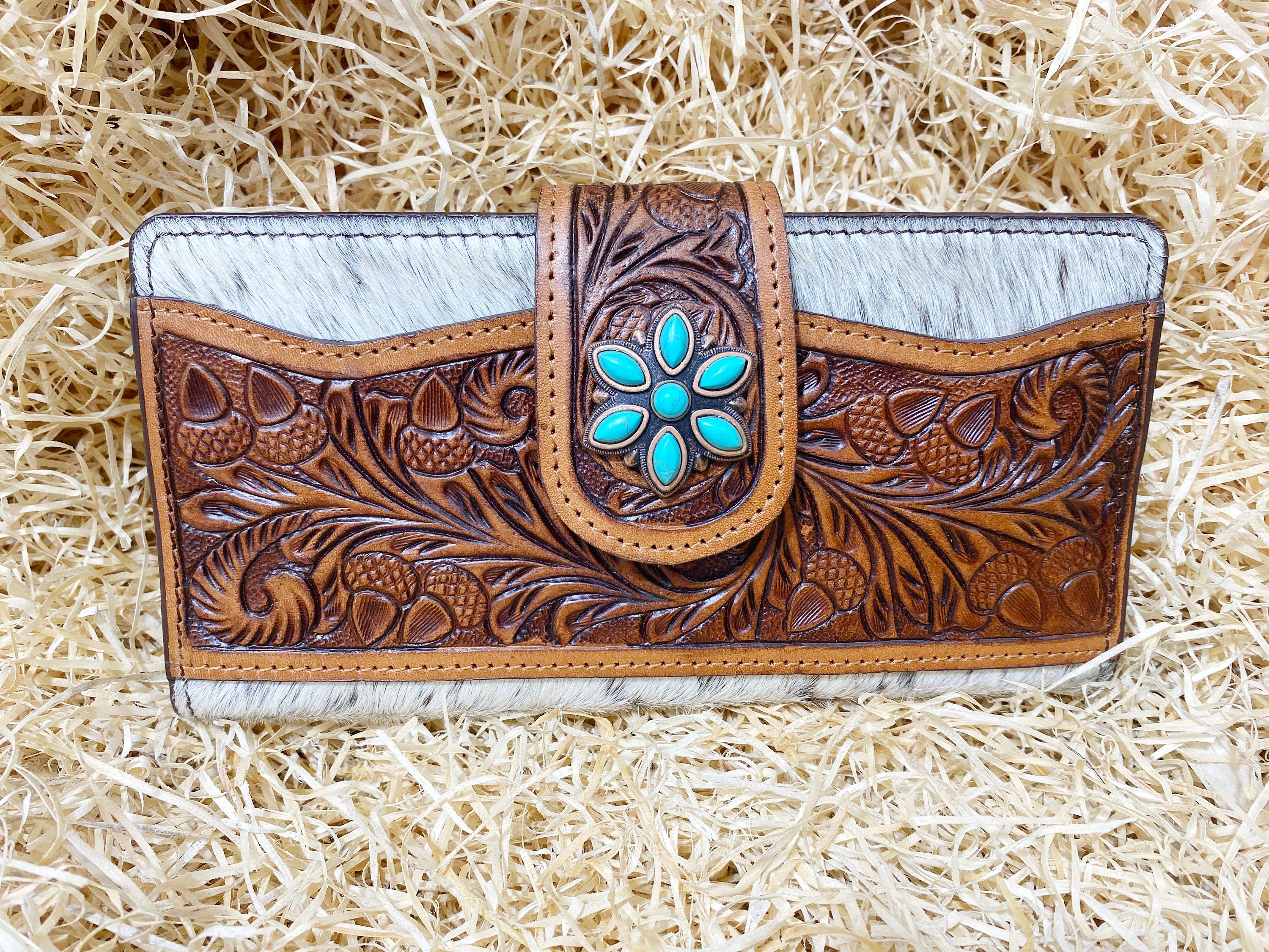 ladies clutch bag with Oak Fruit carving. Western Ladies hand clutch bag | Premium leather clutch bag by Mousm