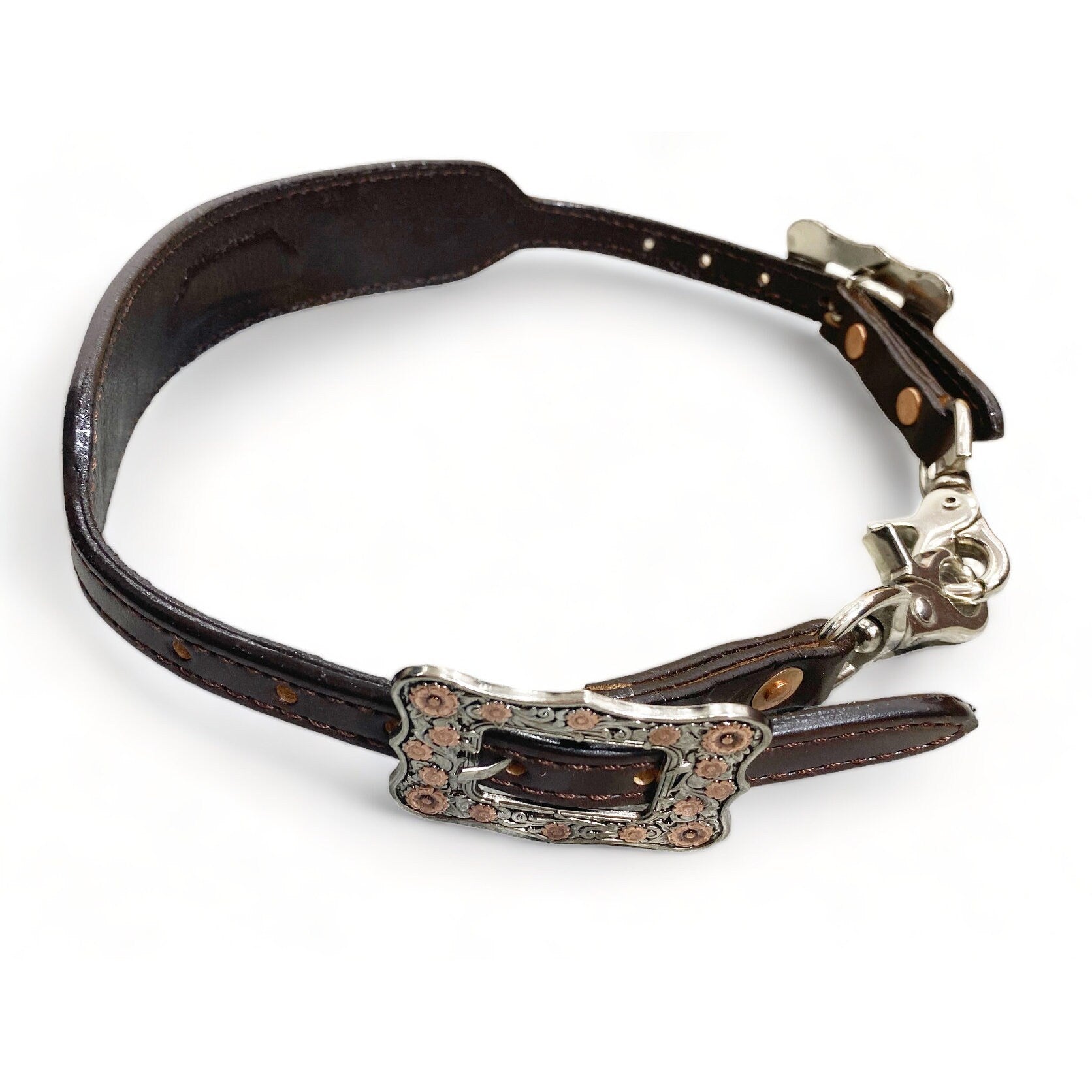 MOUSM Western Wither Strap - Stylish Horse Tack Accessory Decorated with Flower Carving and Turquoise Stone and Black Leather Inlay
