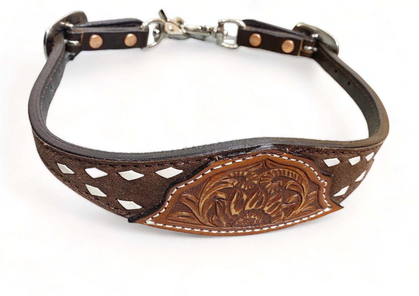 MOUSM Western Wither Strap - Stylish Horse Tack Accessory Decorated with Flower Hand-Carving Patch Buck Stitching