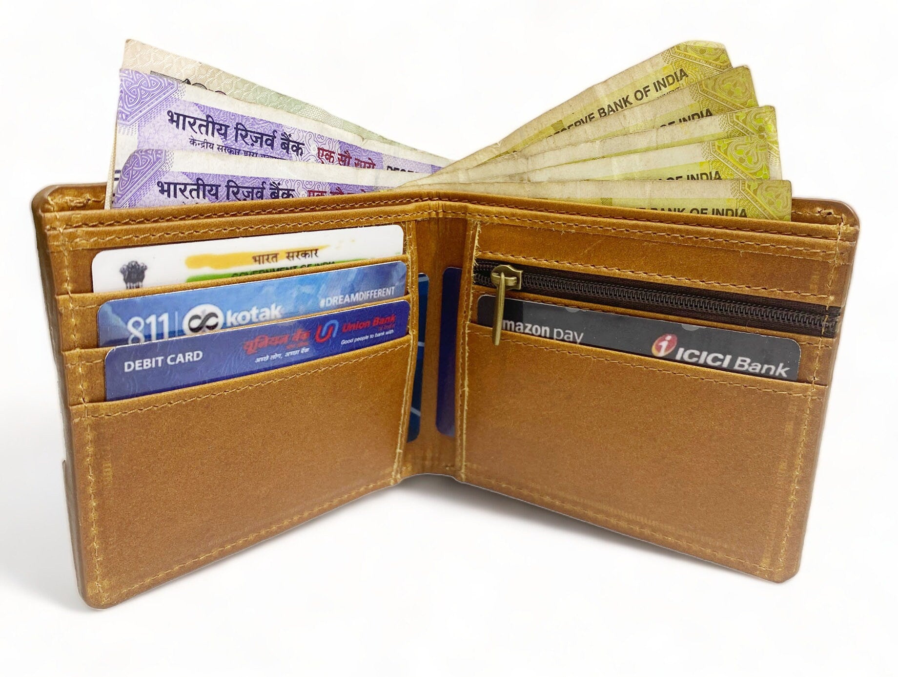 MOUSM Wallet Western Mens Leather Wallet for Men Argentina cow leather having flower carving with quick card pocket wallet