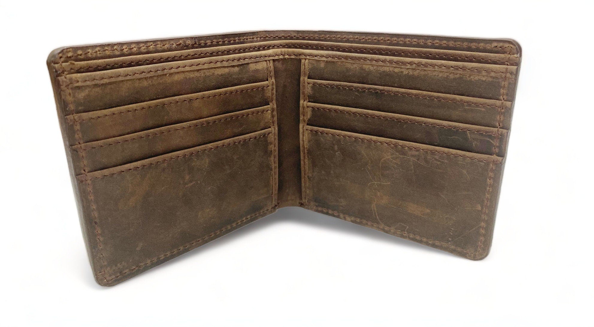 MOUSM Wallet Western Mens Leather Wallet for Men cow leather with Aligator print with window tooled Wallet